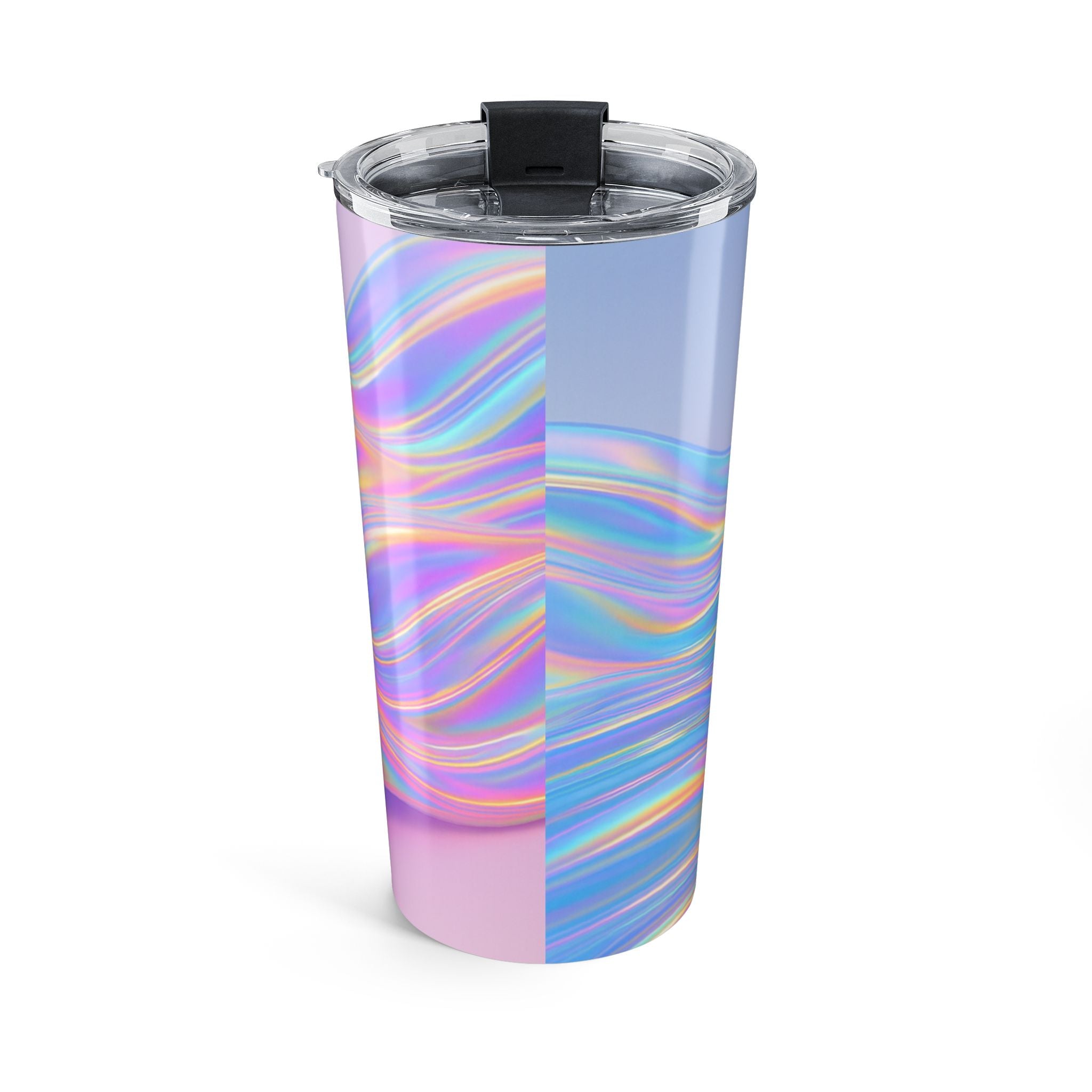 20oz Iridescent Holographic Swirl Tumbler — Rainbow Wave Insulated Travel Cup