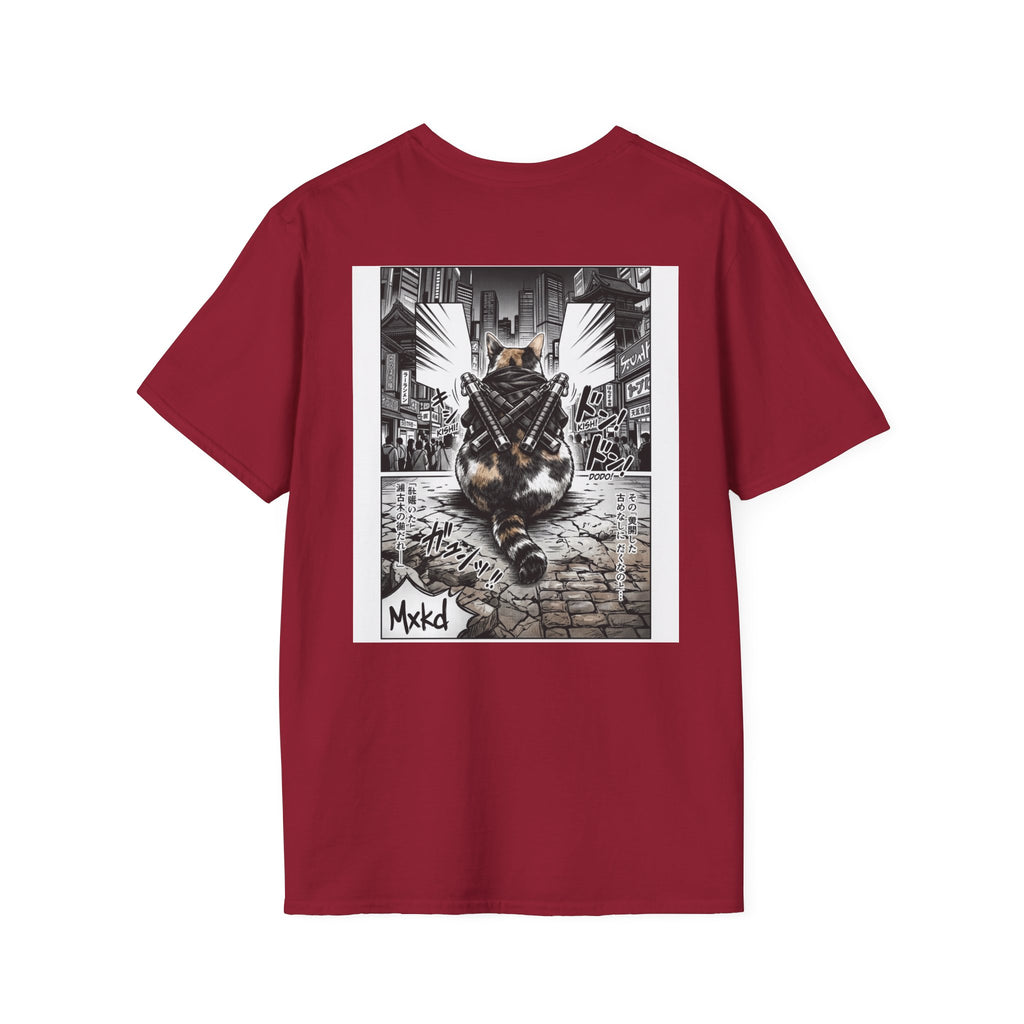 Cat Samurai T‑Shirt — Urban Noir Graphic Tee (Mxkd)