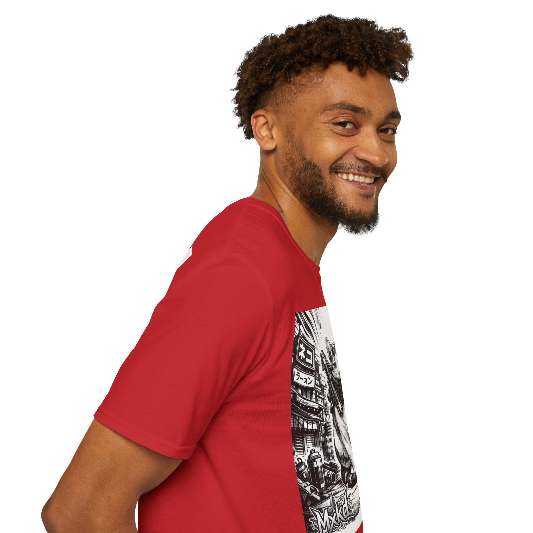 Cat Samurai T‑Shirt — Urban Noir Graphic Tee (Mxkd)