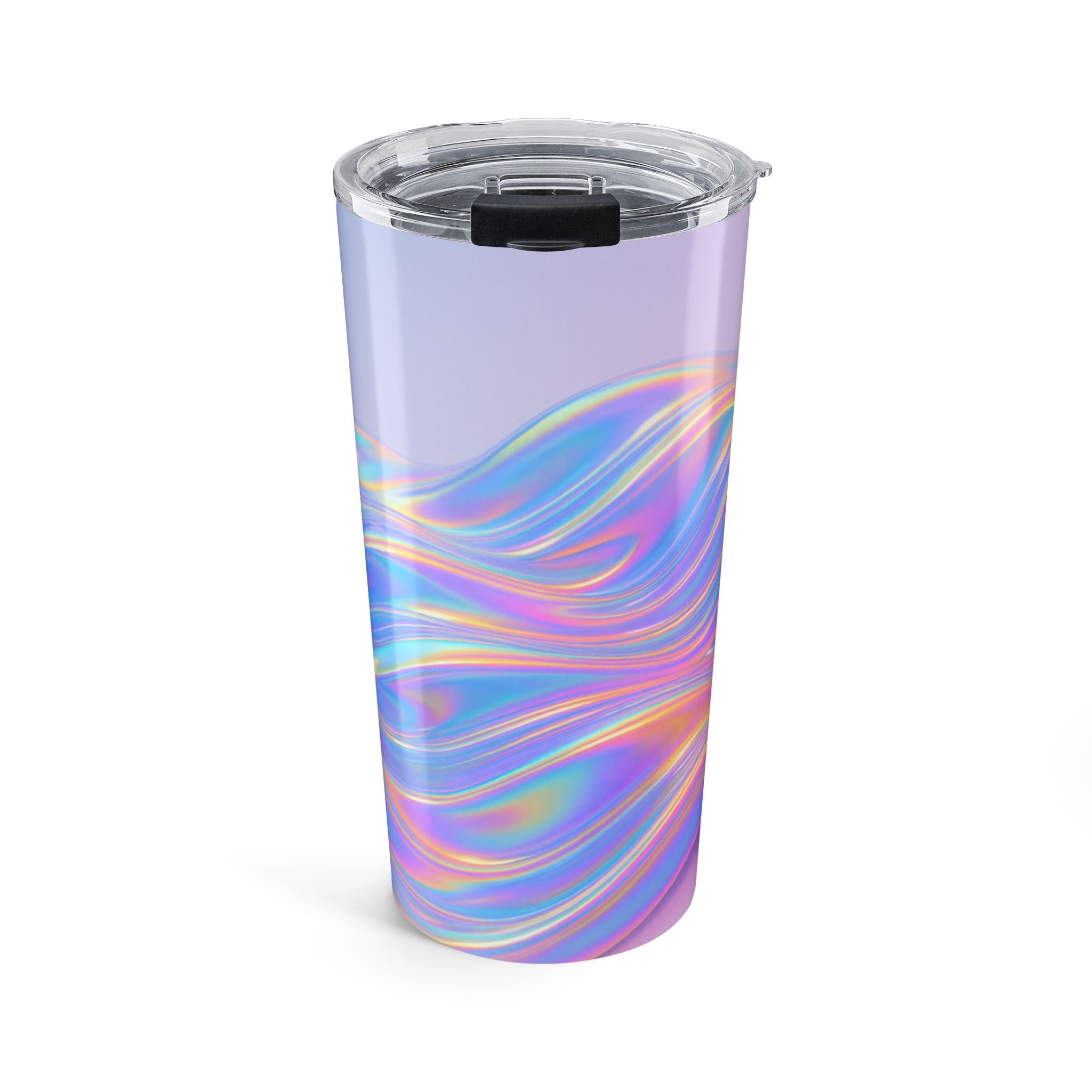 20oz Iridescent Holographic Swirl Tumbler — Rainbow Wave Insulated Travel Cup