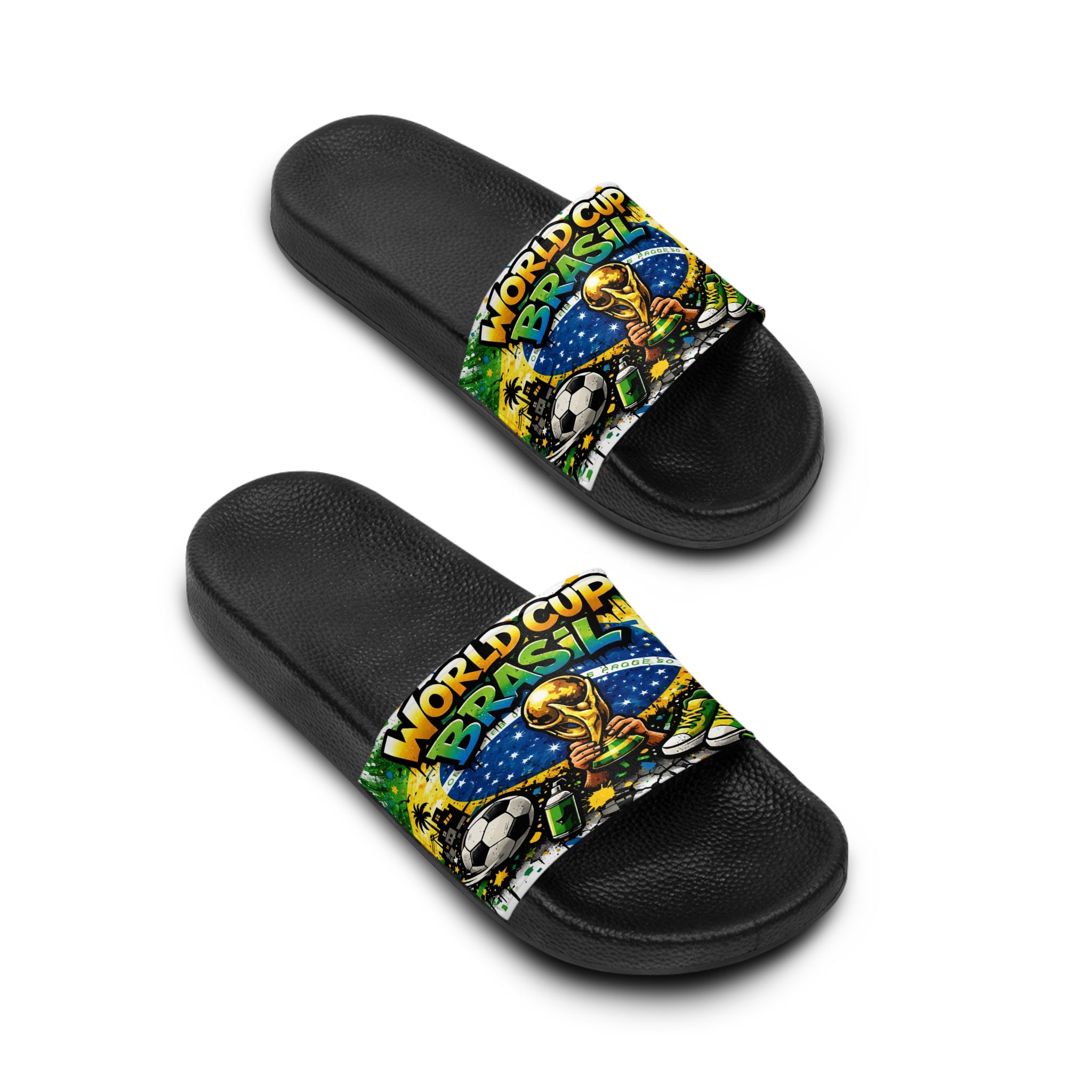 Brazil World Cup Slides — Women’s Soccer Trophy Slide Sandals