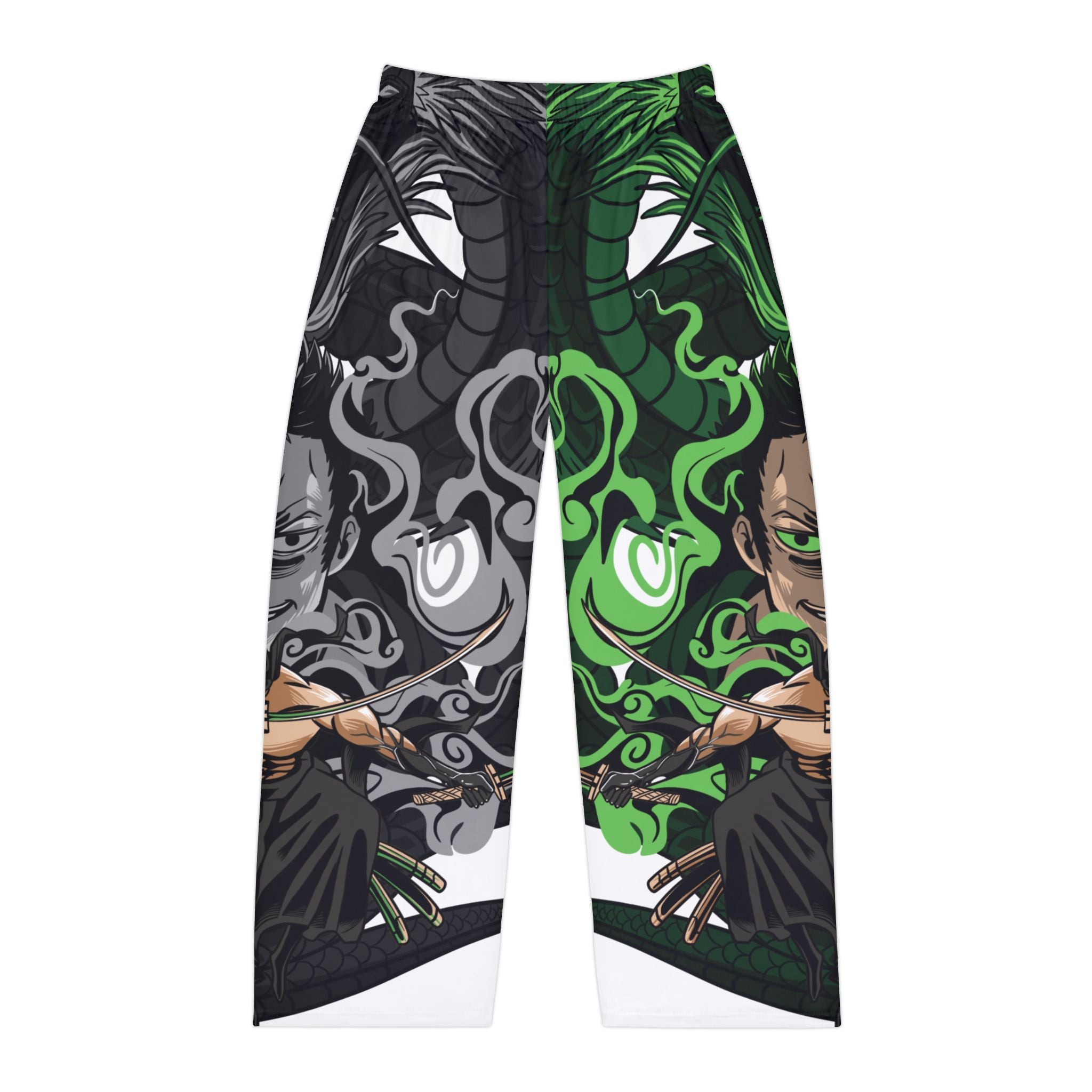 Dragon Spirit Zoro Pajama Pants — Green & Black Anime Lounge Trousers