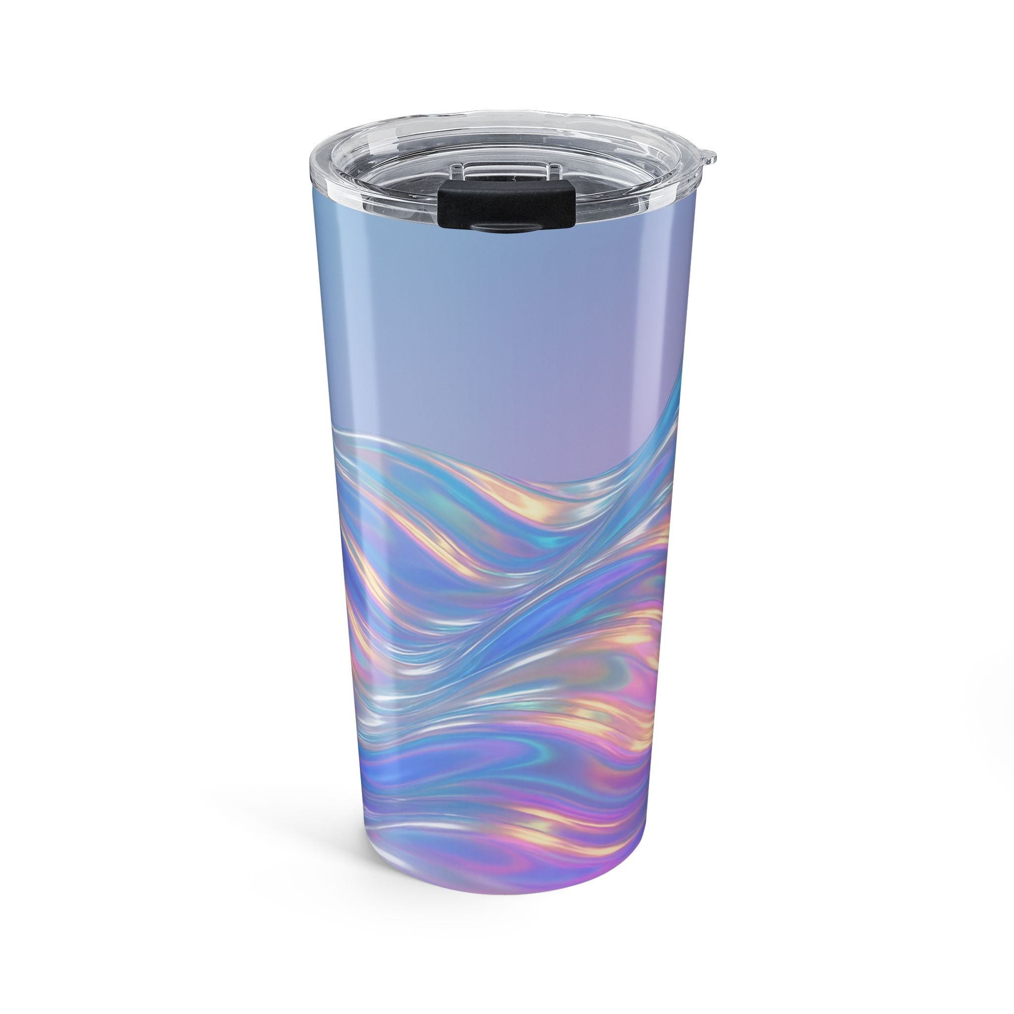20oz Iridescent Wave Tumbler — Holographic Swirl Travel Mug