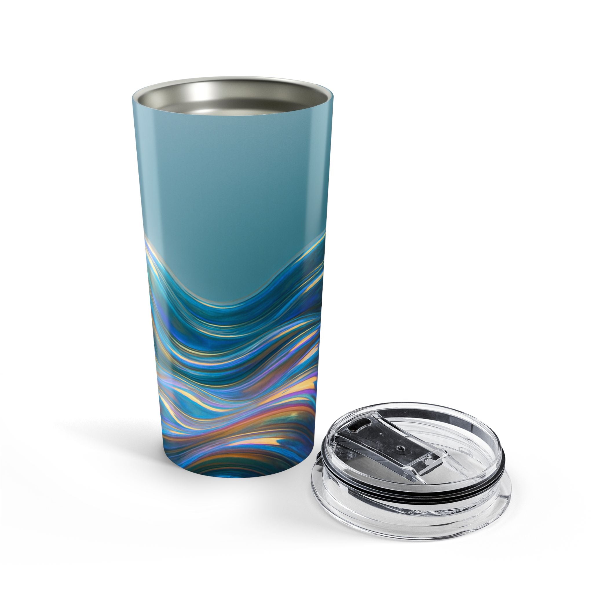 20oz Iridescent Wave Tumbler — Double-Wall Travel Cup