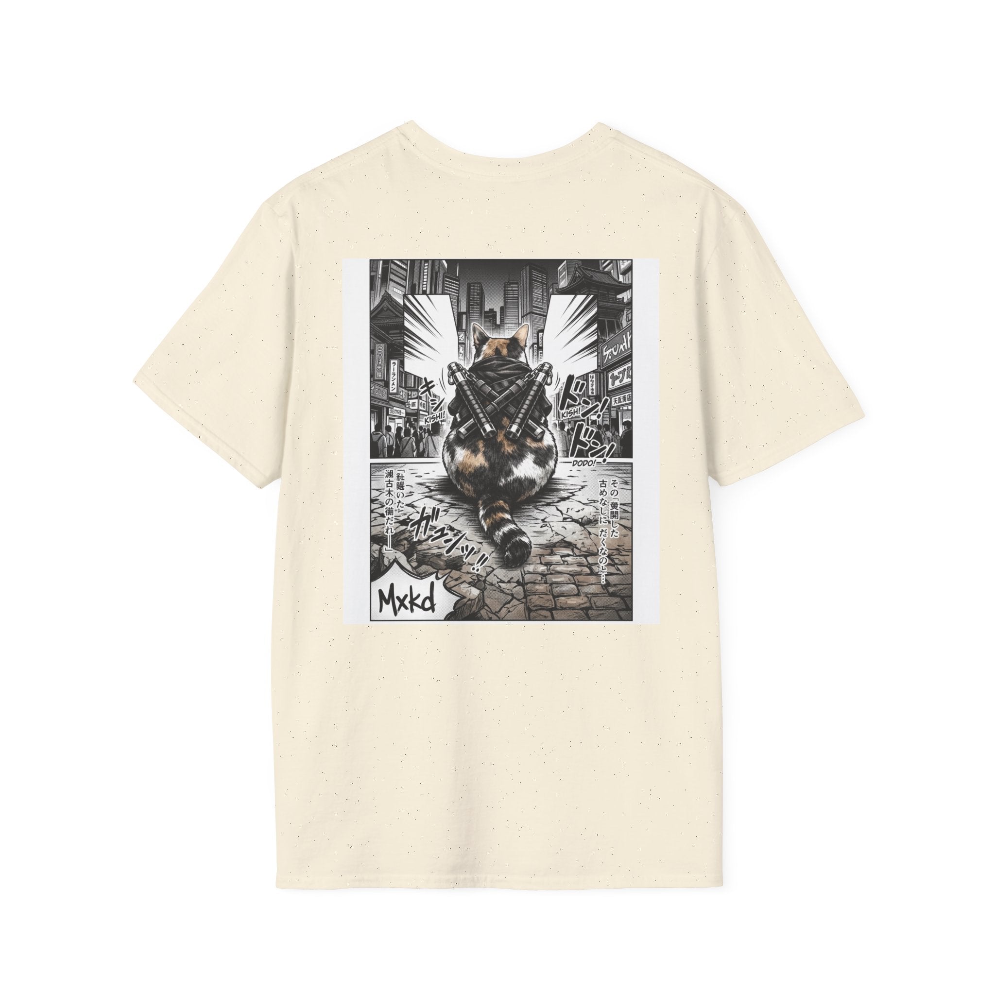 Cat Samurai T‑Shirt — Urban Noir Graphic Tee (Mxkd)