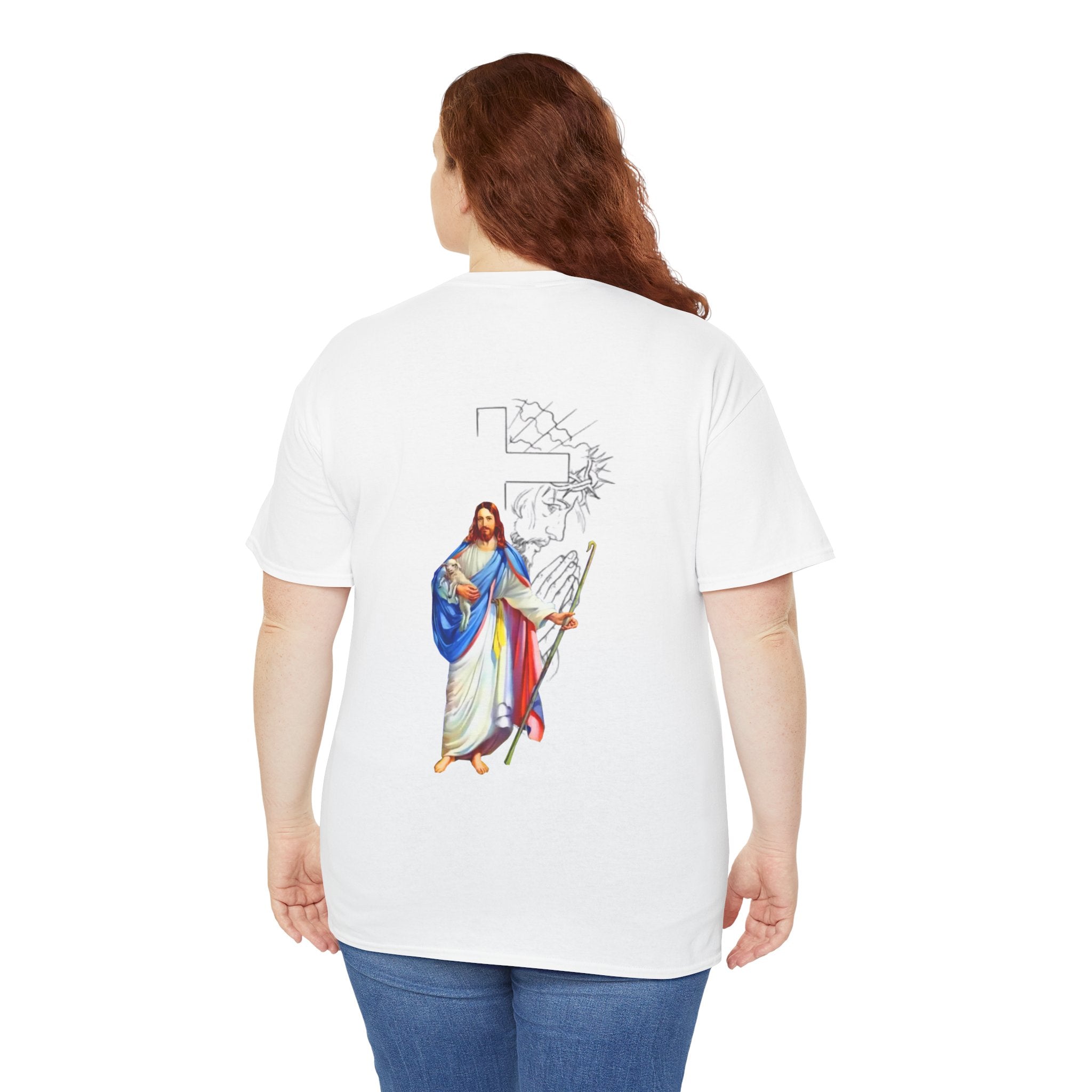 Christian Jesus Tee — Cute Chibi Front & Classic Back Religious T-Shirt