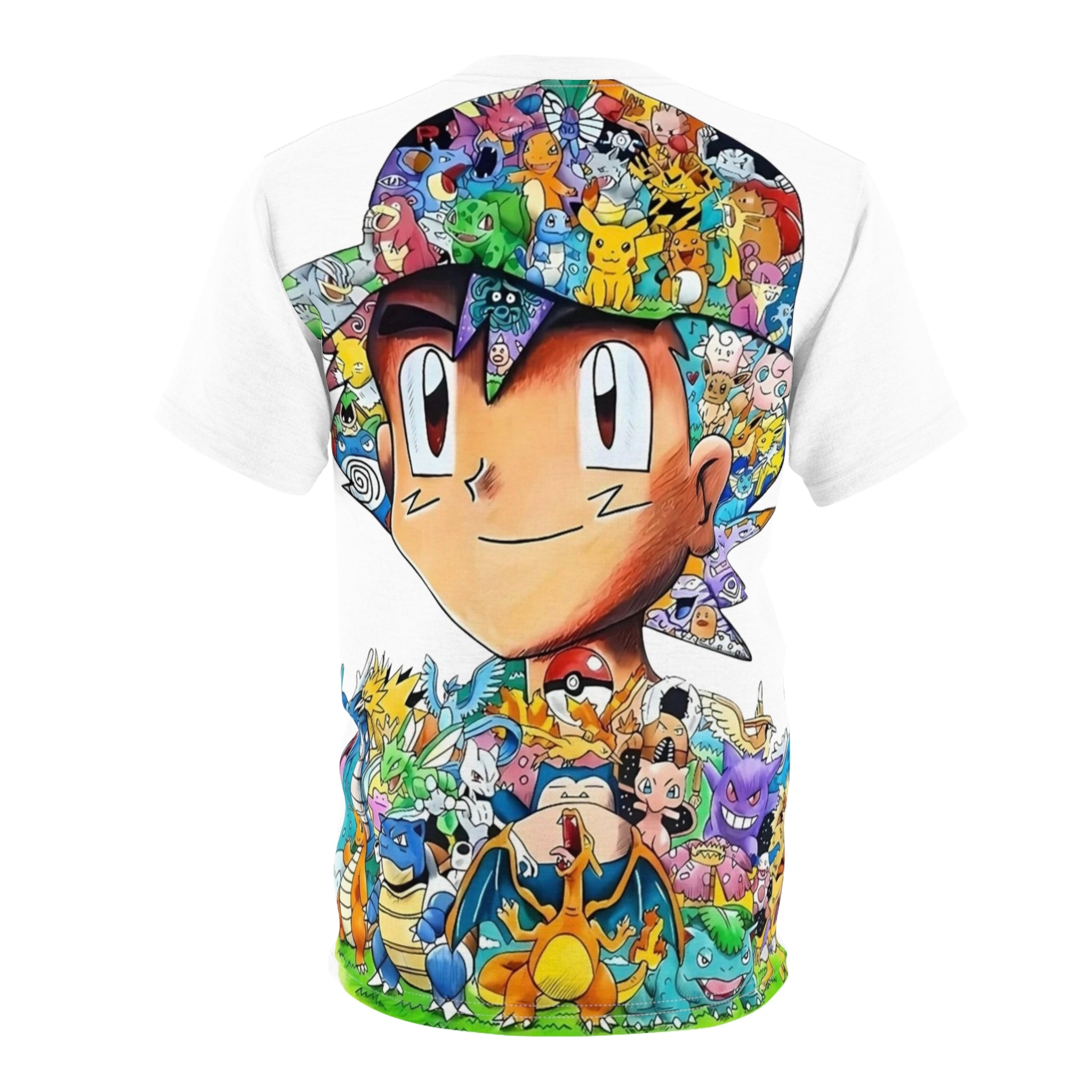 All-Over Anime Trainer Tee — Colorful Collage Design