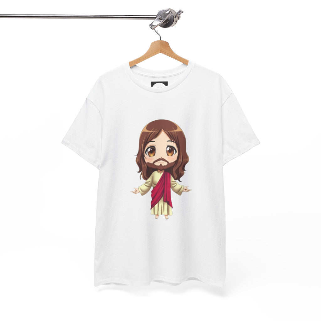 Christian Jesus Tee — Cute Chibi Front & Classic Back Religious T-Shirt