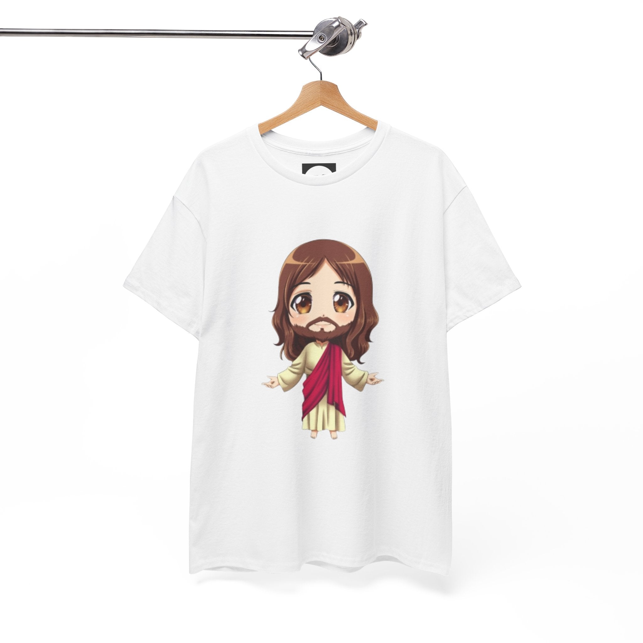 Christian Jesus Tee — Cute Chibi Front & Classic Back Religious T-Shirt