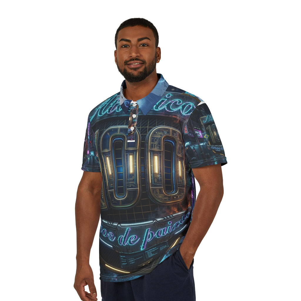 100 Anos Eu Sou Galo  Retro Neon Polo Shirt