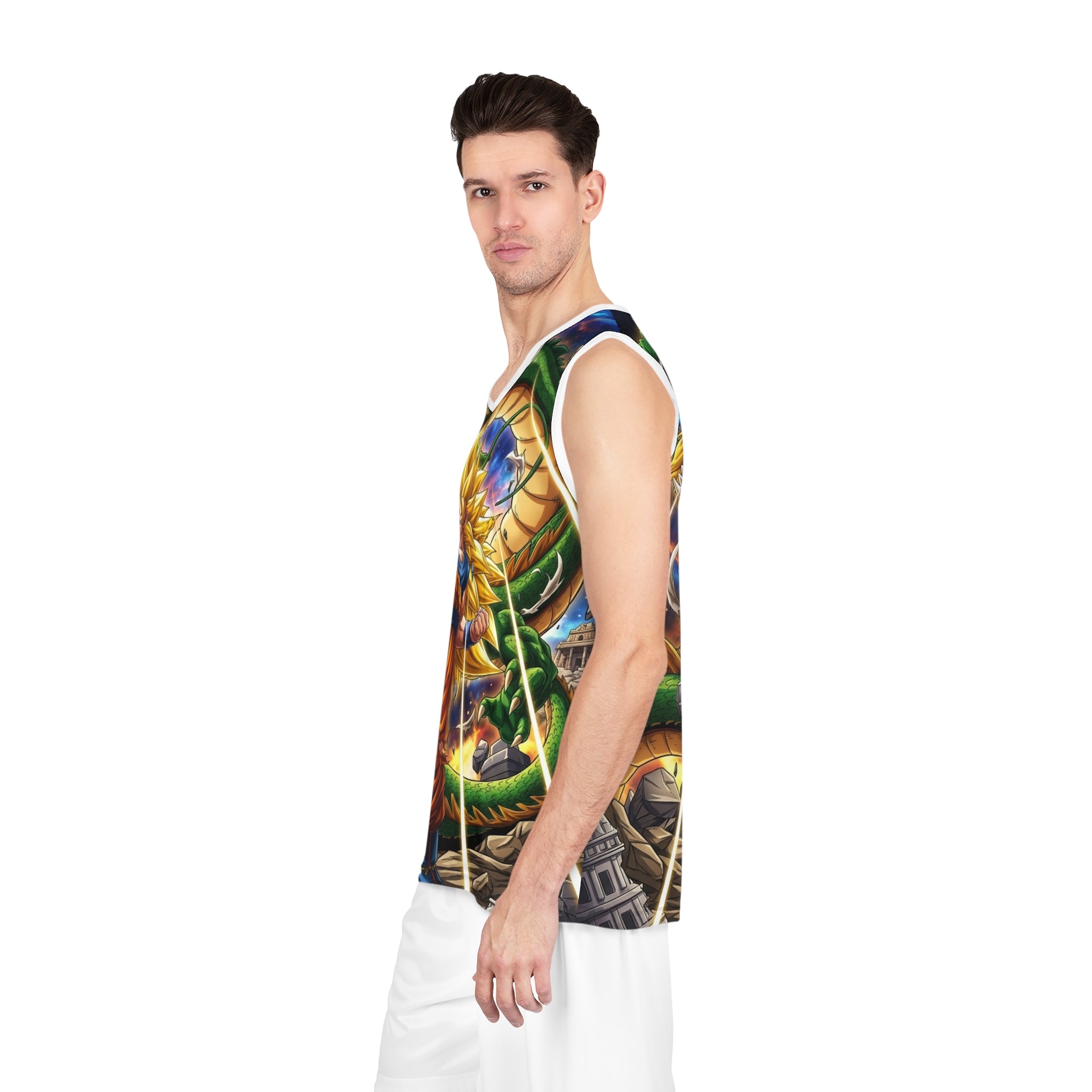 Anime Power Basketball Jersey - Super Saiyan All-Over Print