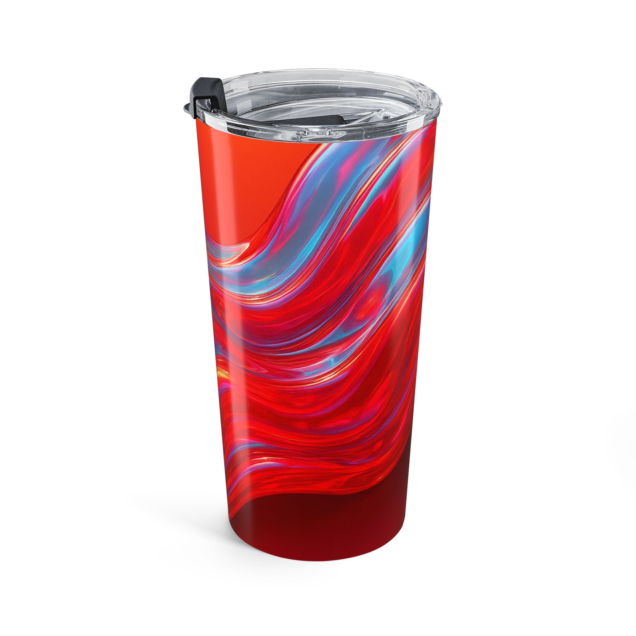 20oz Abstract Red Swirl Tumbler — Insulated Travel Cup