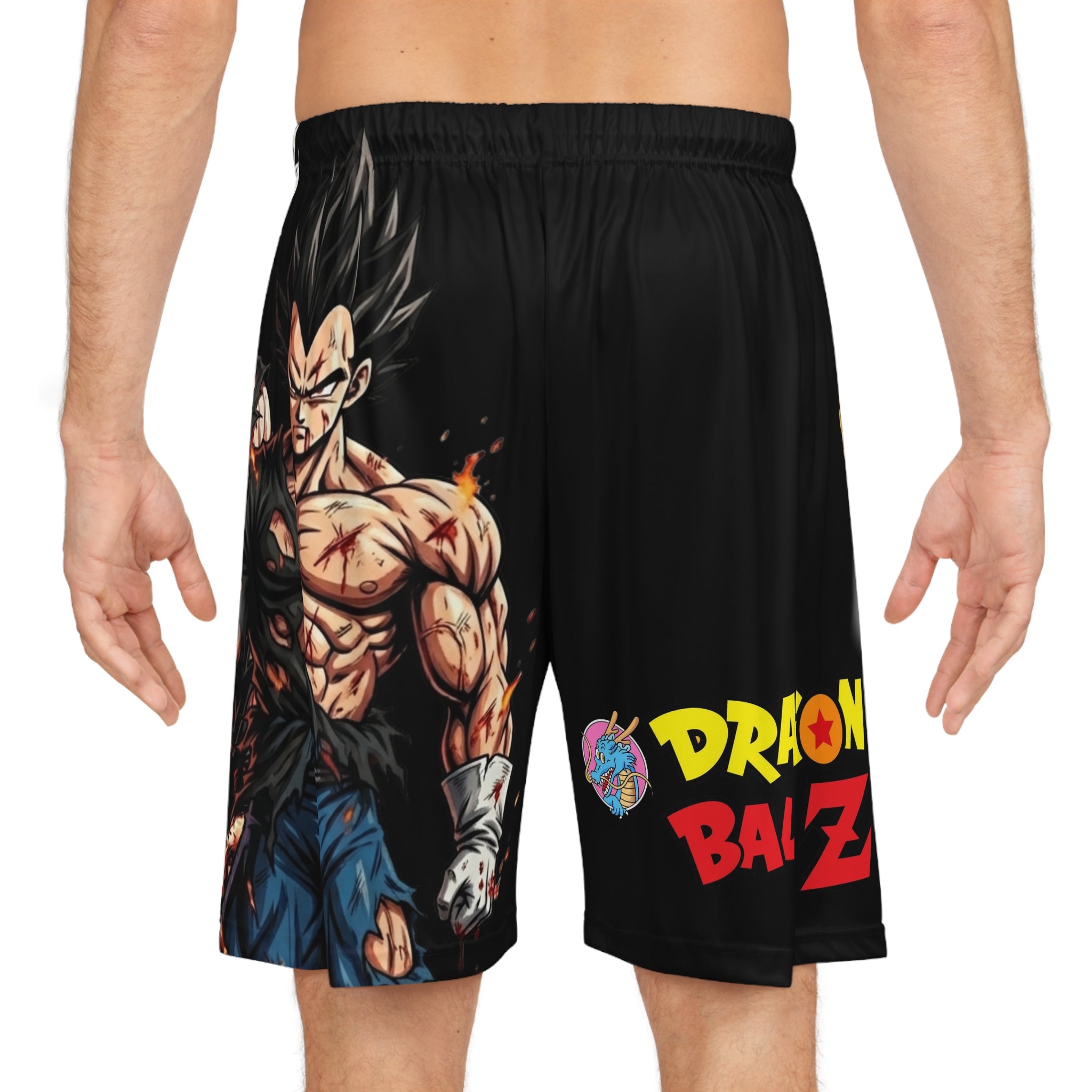 Dragon Ball Z All-Over Print Basketball Shorts — Goku & Vegeta Anime Lounge/Activewear