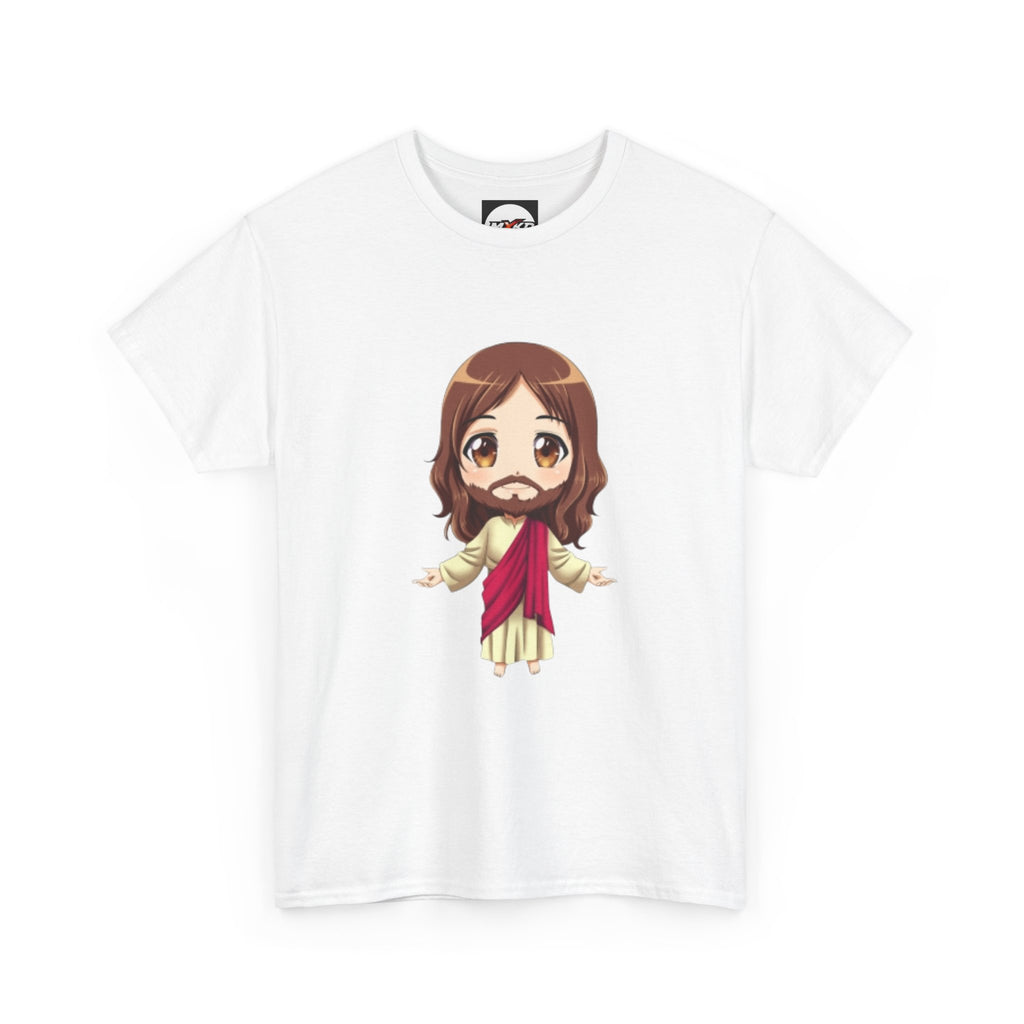 Christian Jesus Tee — Cute Chibi Front & Classic Back Religious T-Shirt
