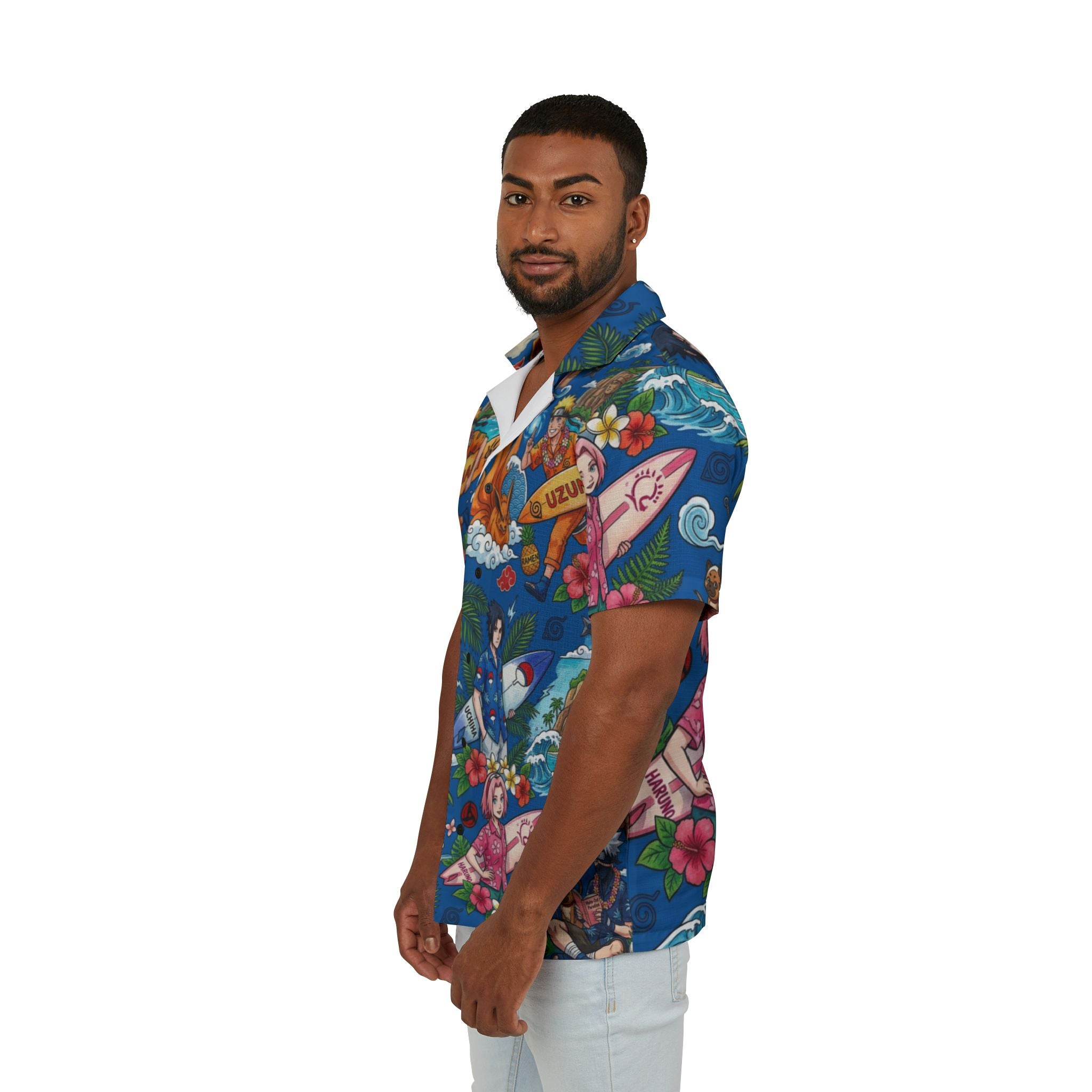 Anime Surf Hawaiian Shirt - Tropical Naruto-Inspired AOP Camp Shirt