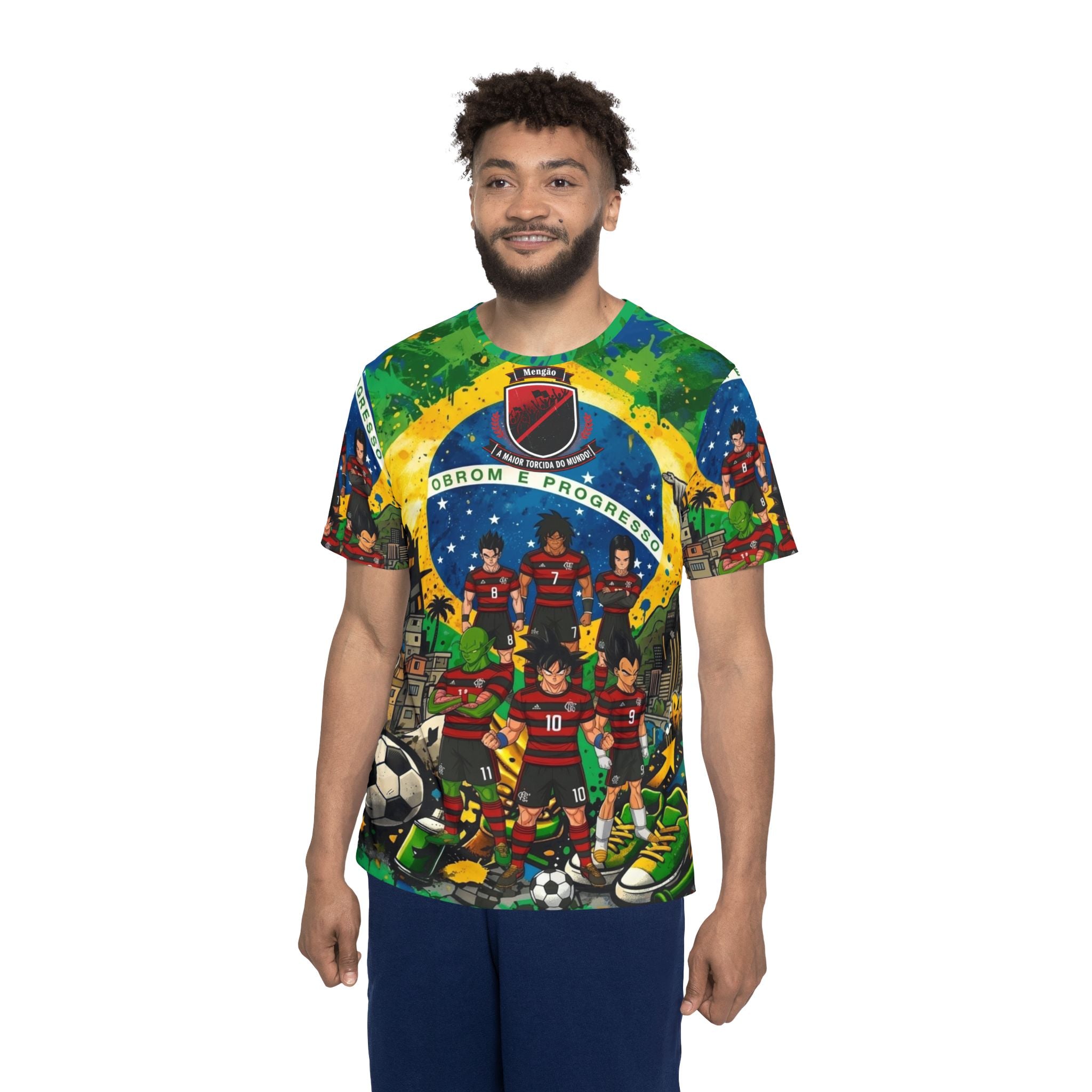 Dragon Ball x Flamengo Crossover Soccer Jersey — All-Over-Print Men's Football Tee