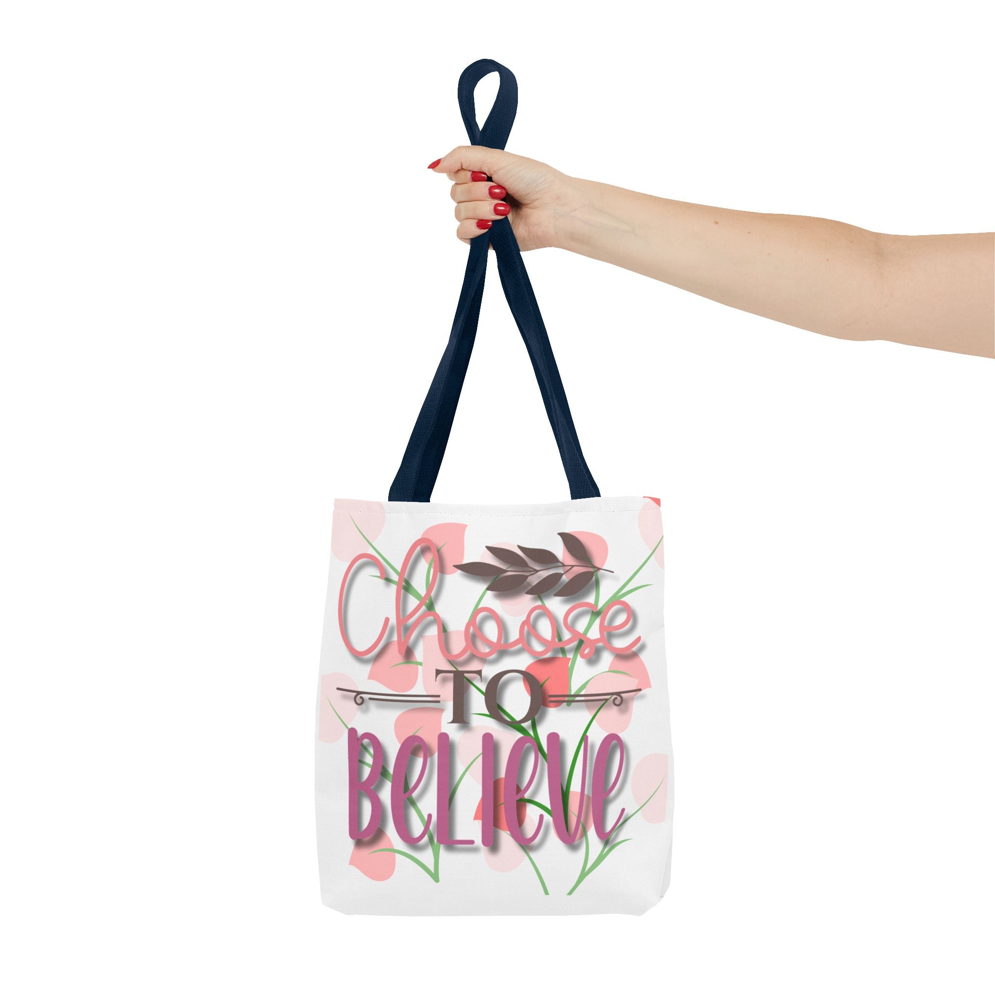 Choose to Believe Floral Tote Bag — Inspirational Canvas Tote for Everyday Use