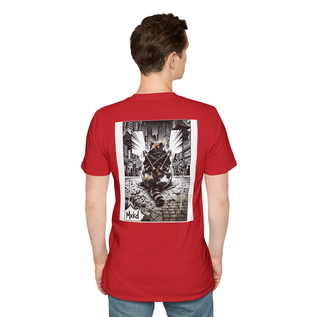 Cat Samurai T‑Shirt — Urban Noir Graphic Tee (Mxkd)
