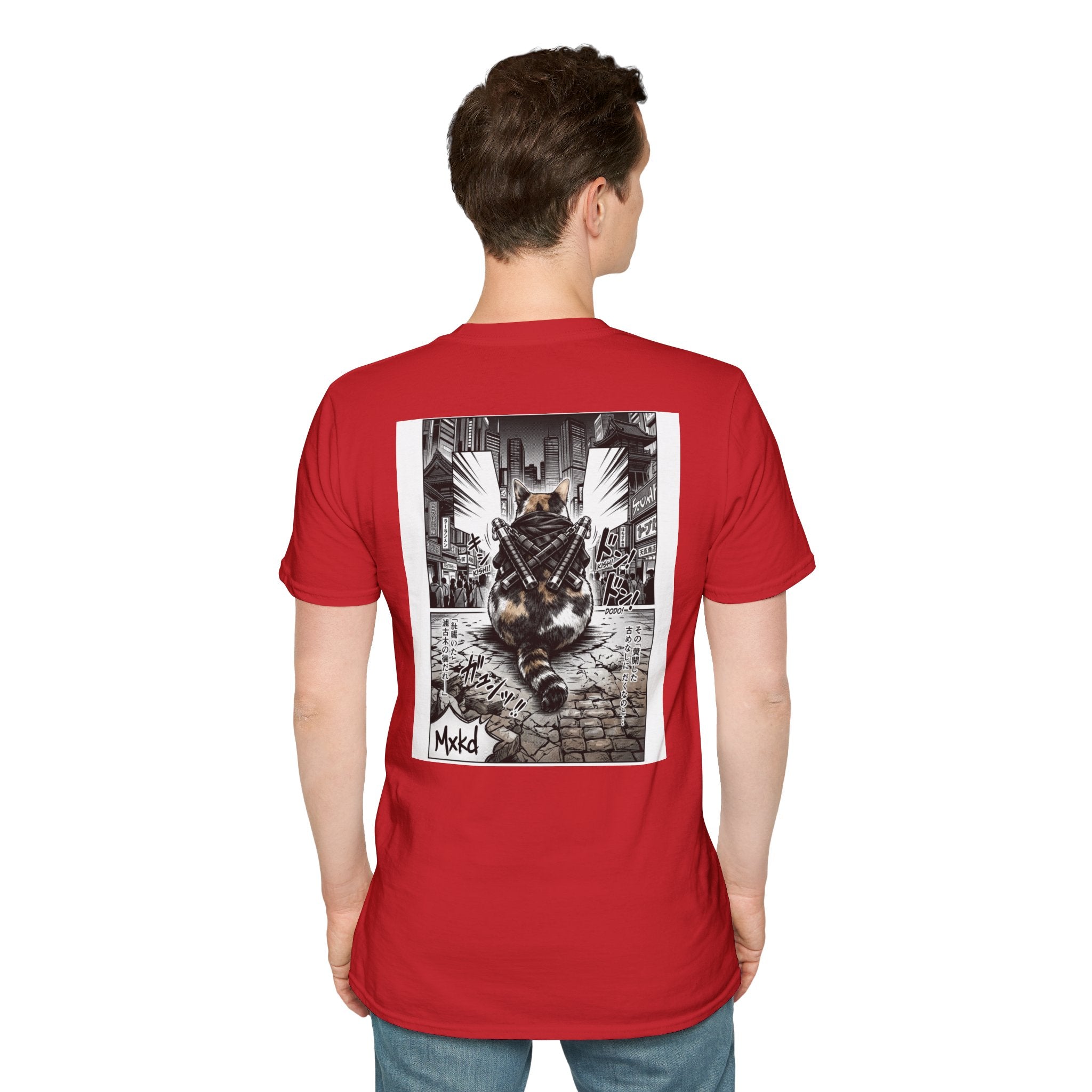 Cat Samurai T‑Shirt — Urban Noir Graphic Tee (Mxkd)
