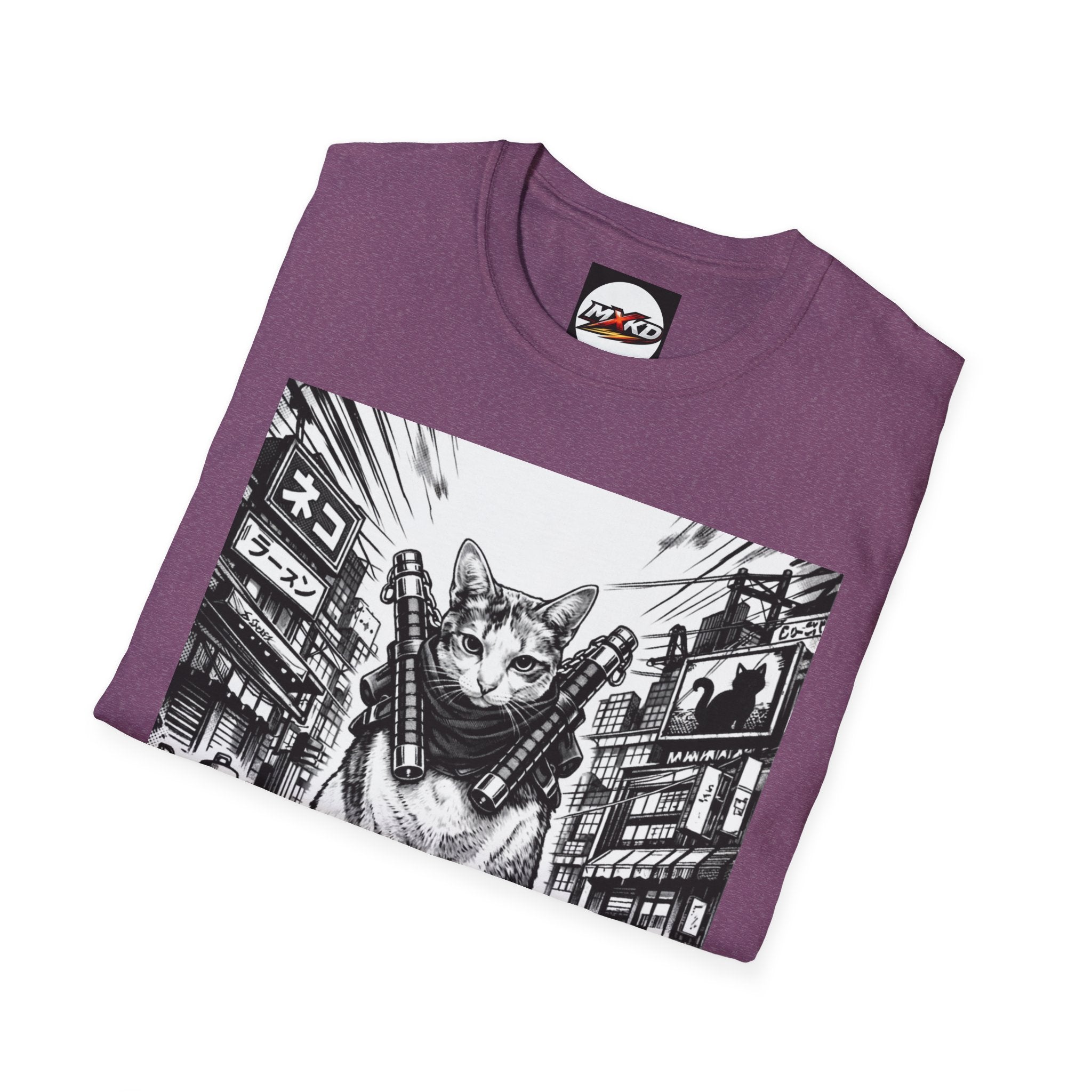 Cat Samurai T‑Shirt — Urban Noir Graphic Tee (Mxkd)