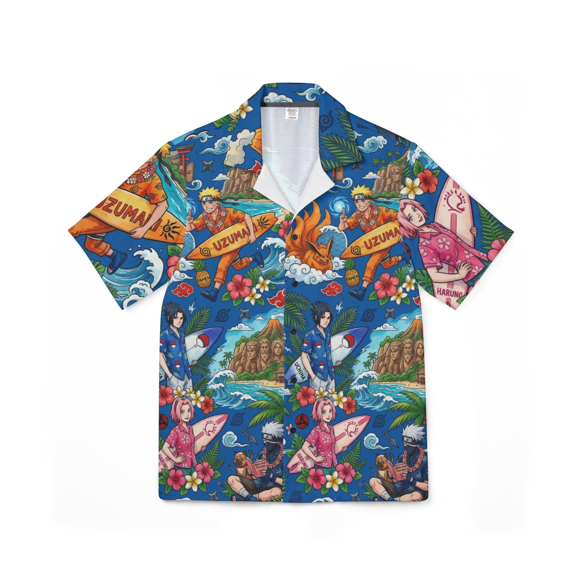 Anime Surf Hawaiian Shirt - Tropical Naruto-Inspired AOP Camp Shirt