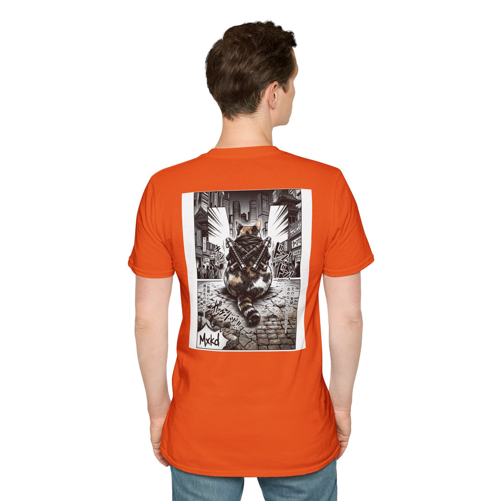 Cat Samurai T‑Shirt — Urban Noir Graphic Tee (Mxkd)