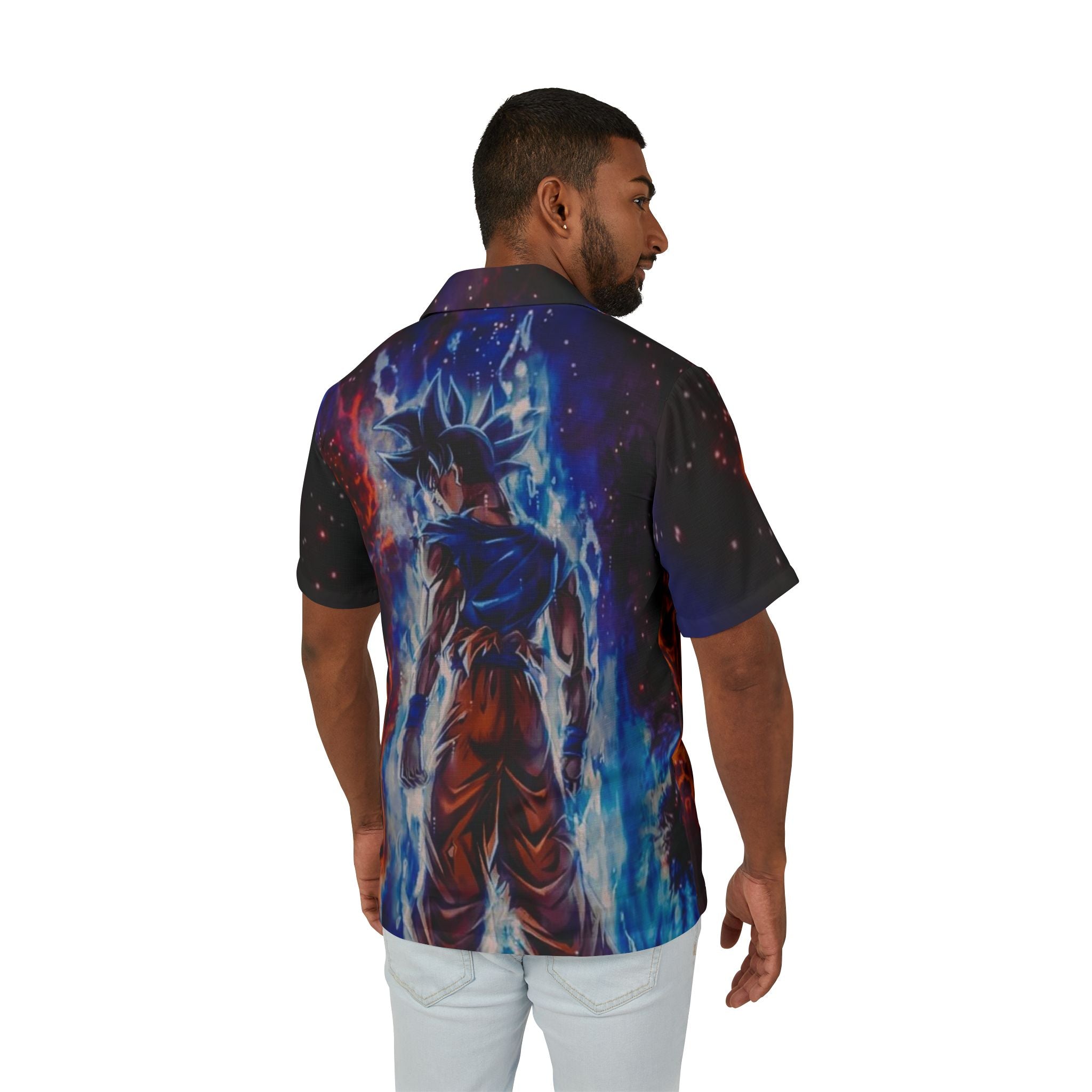 Goku Super Saiyan Aura Hawaiian Shirt — Anime AOP Camp Shirt