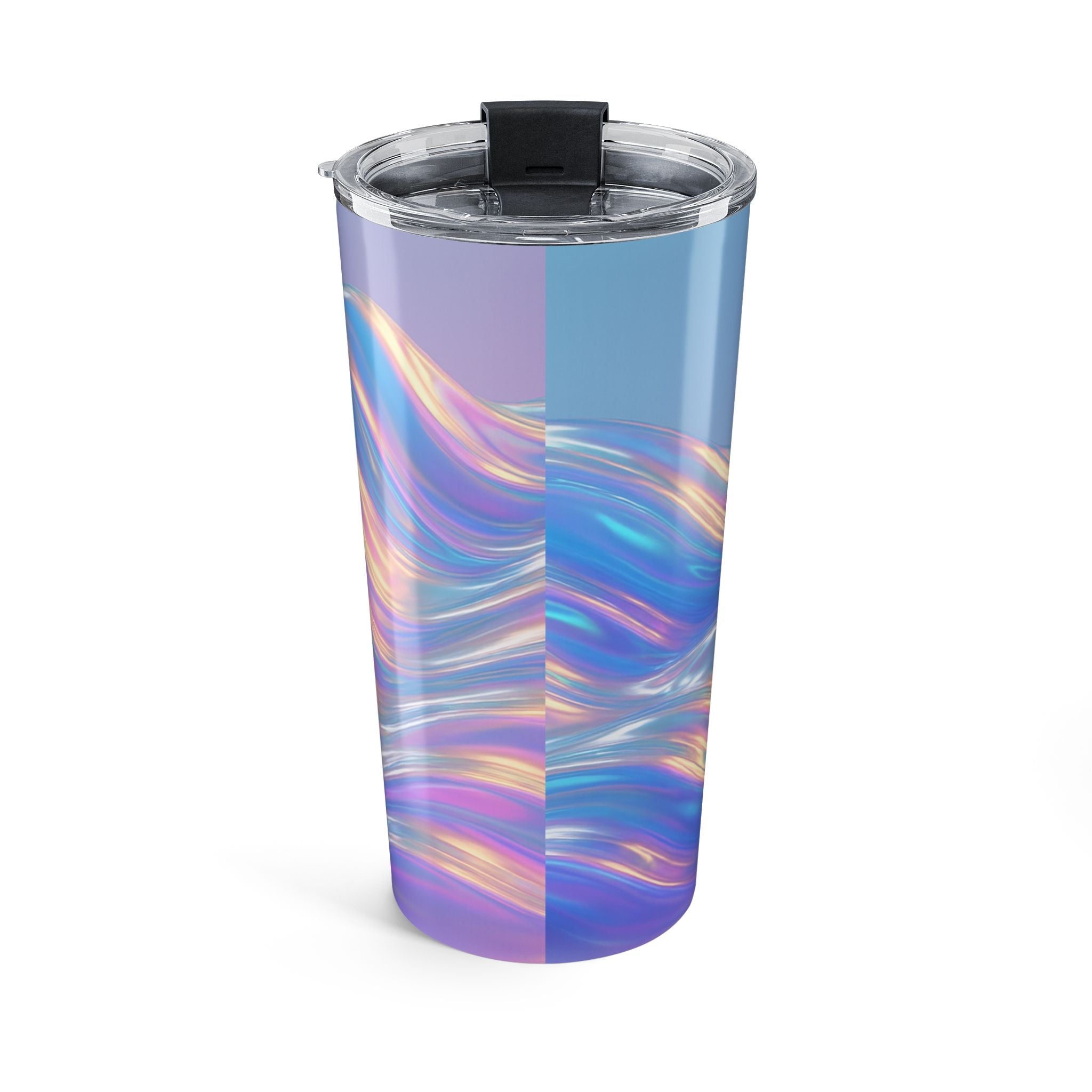 20oz Iridescent Wave Tumbler — Holographic Swirl Travel Mug