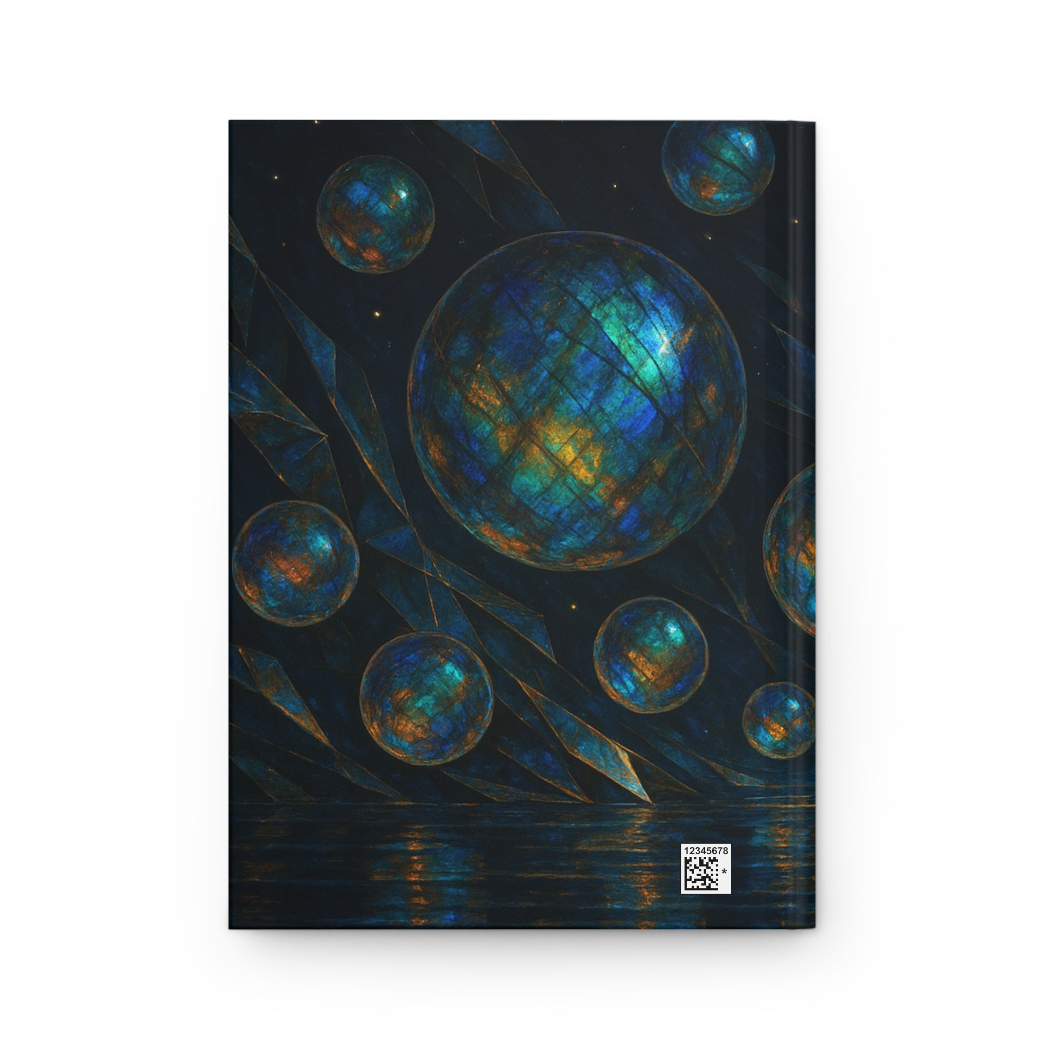 Luminous Moonlit Spheres Hardcover Journal — Celestial Art Notebook for Dreamers & Writers