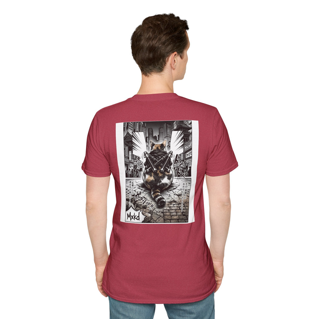 Cat Samurai T‑Shirt — Urban Noir Graphic Tee (Mxkd)