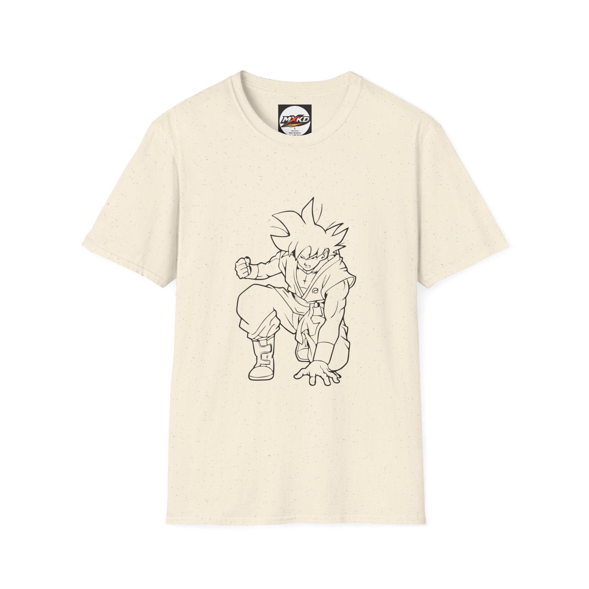 Dragon Ball Goku Sketch T-Shirt — Anime Line Art Tee with Japanese Text