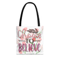 Choose to Believe Floral Tote Bag — Inspirational Canvas Tote for Everyday Use
