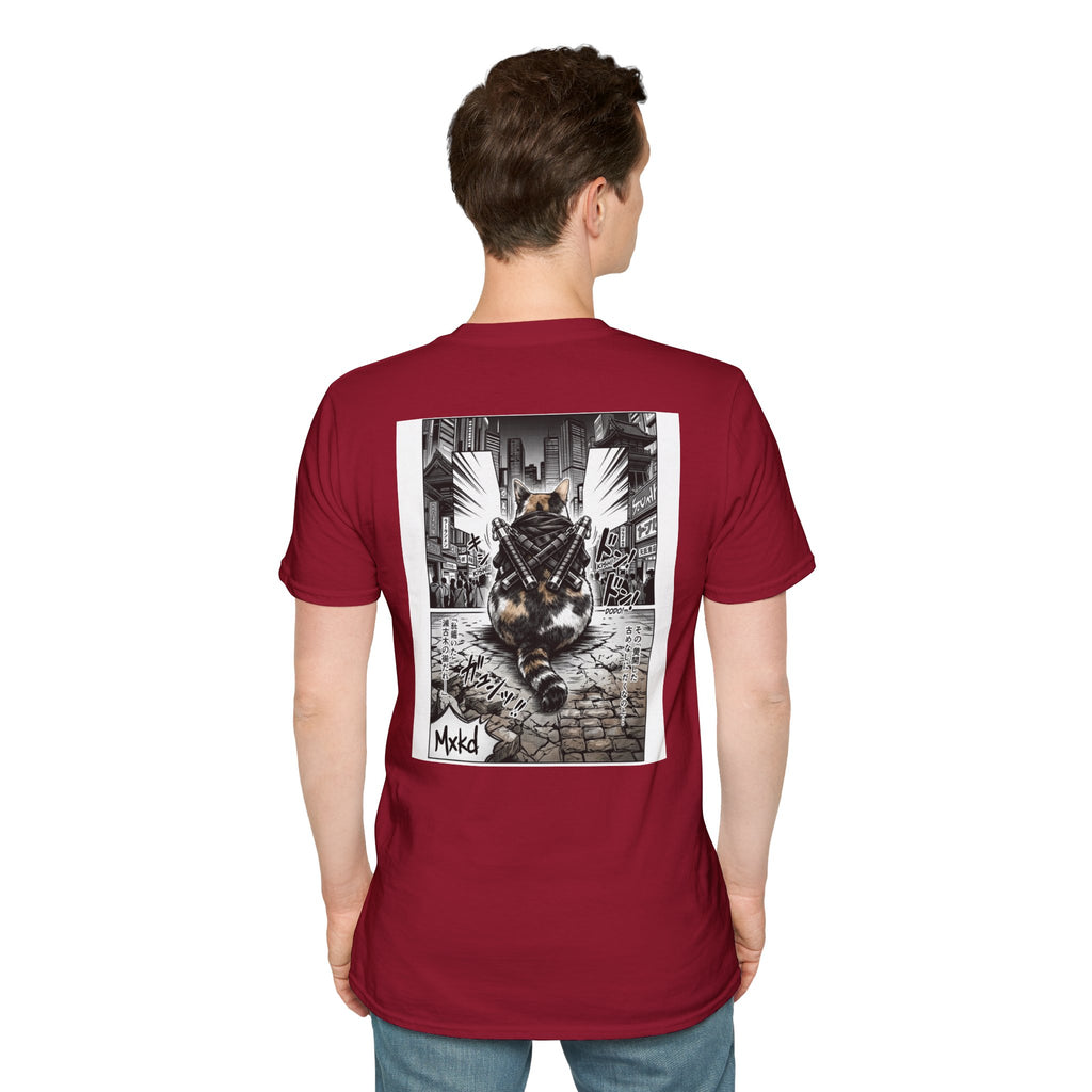 Cat Samurai T‑Shirt — Urban Noir Graphic Tee (Mxkd)