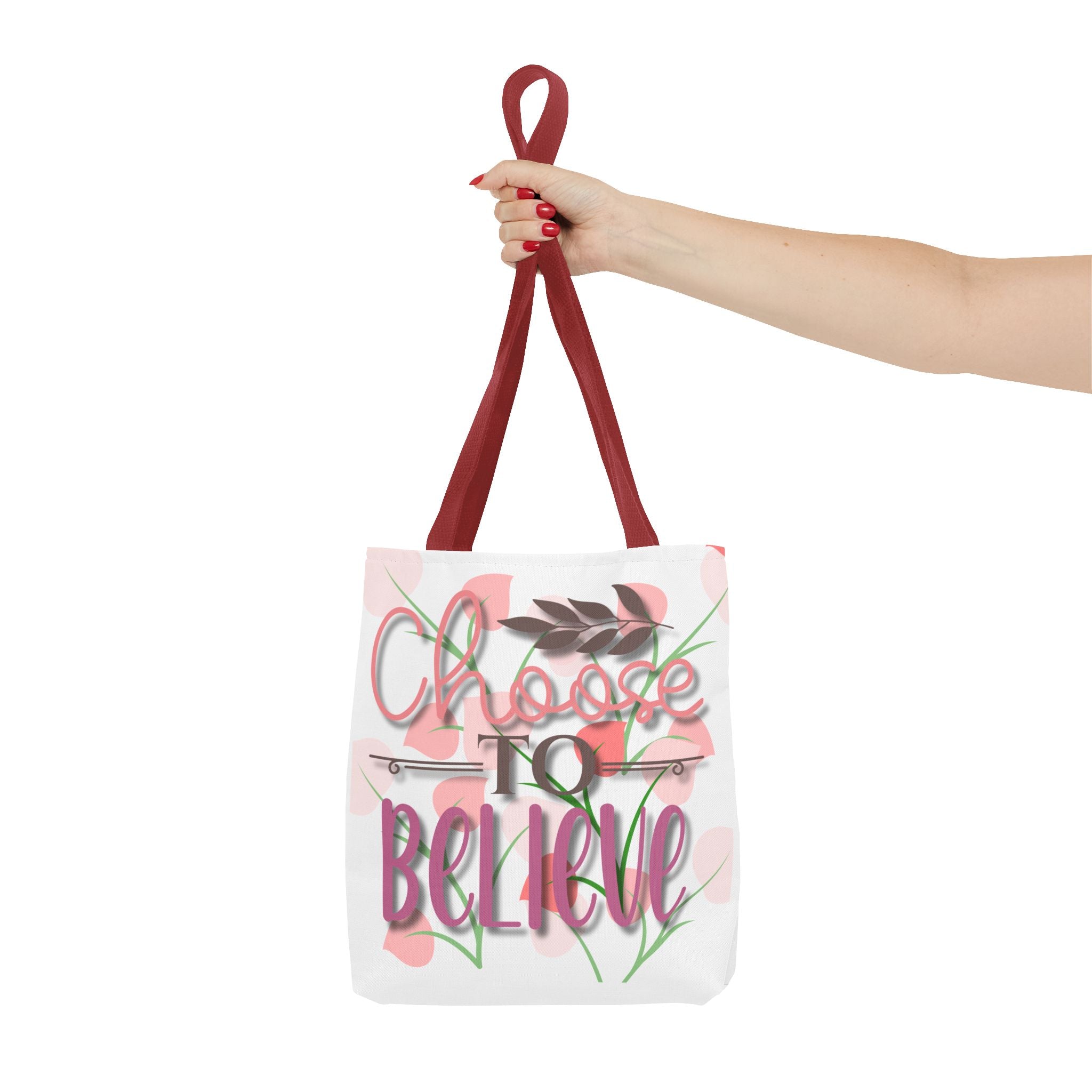 Choose to Believe Floral Tote Bag — Inspirational Canvas Tote for Everyday Use