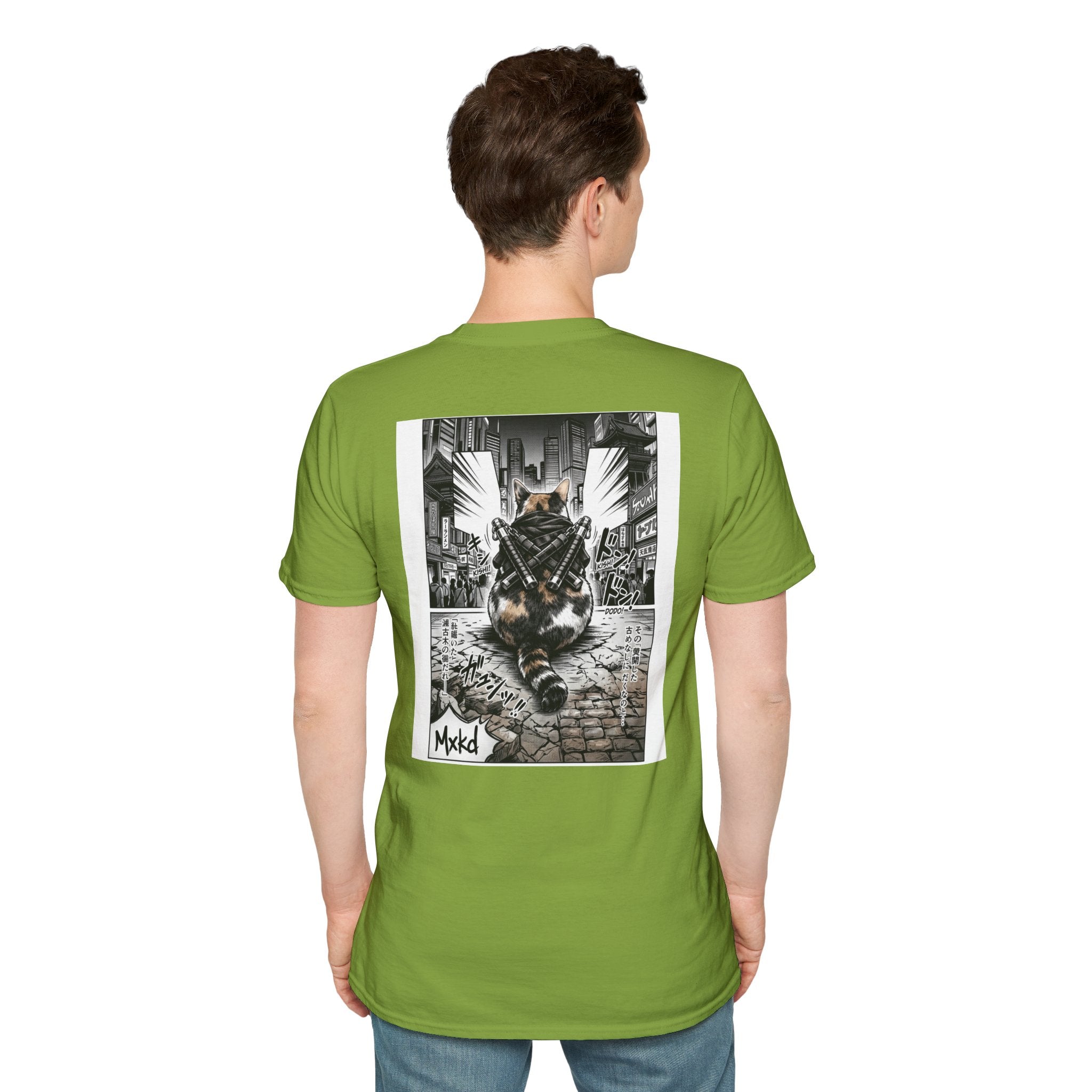 Cat Samurai T‑Shirt — Urban Noir Graphic Tee (Mxkd)