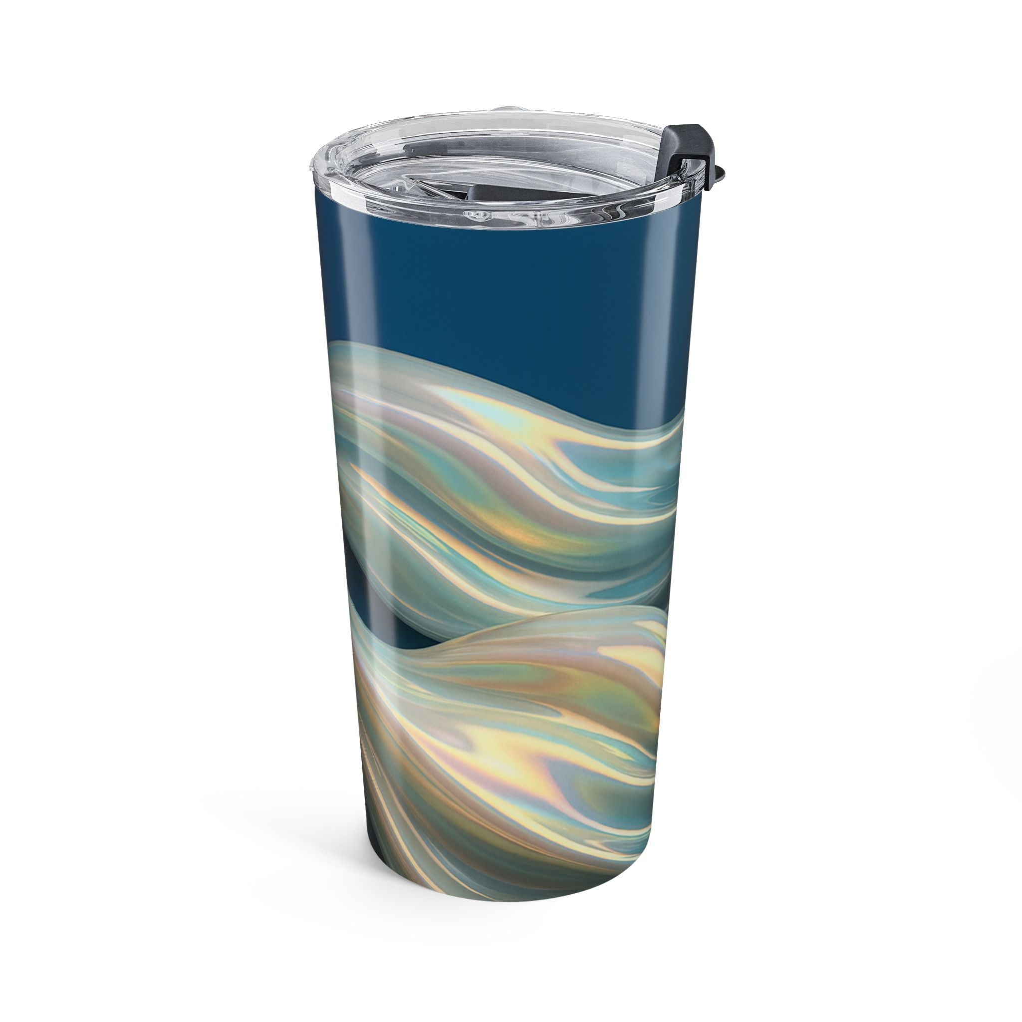 20oz Swirl Abstract Stainless Tumbler – Ocean Blue Insulated Travel Cup