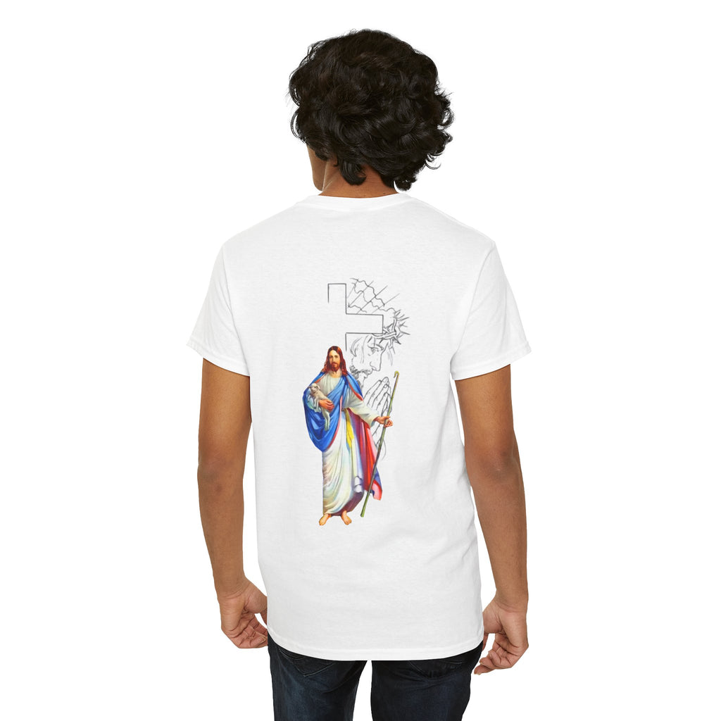 Christian Jesus Tee — Cute Chibi Front & Classic Back Religious T-Shirt