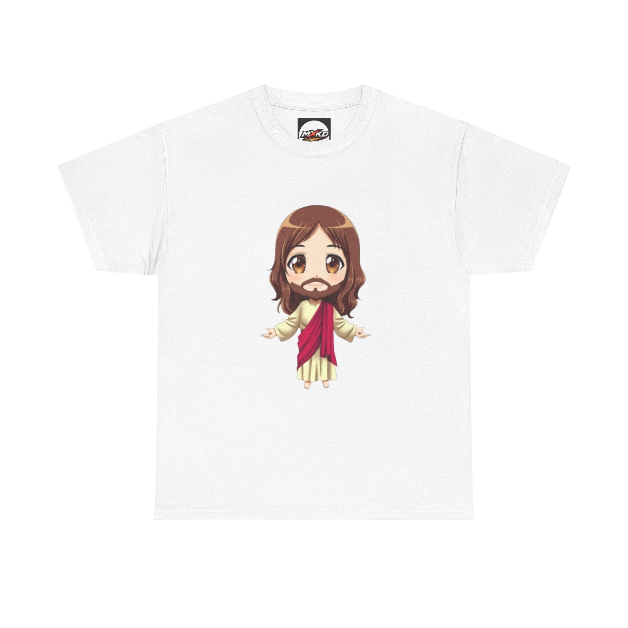 Christian Jesus Tee — Cute Chibi Front & Classic Back Religious T-Shirt