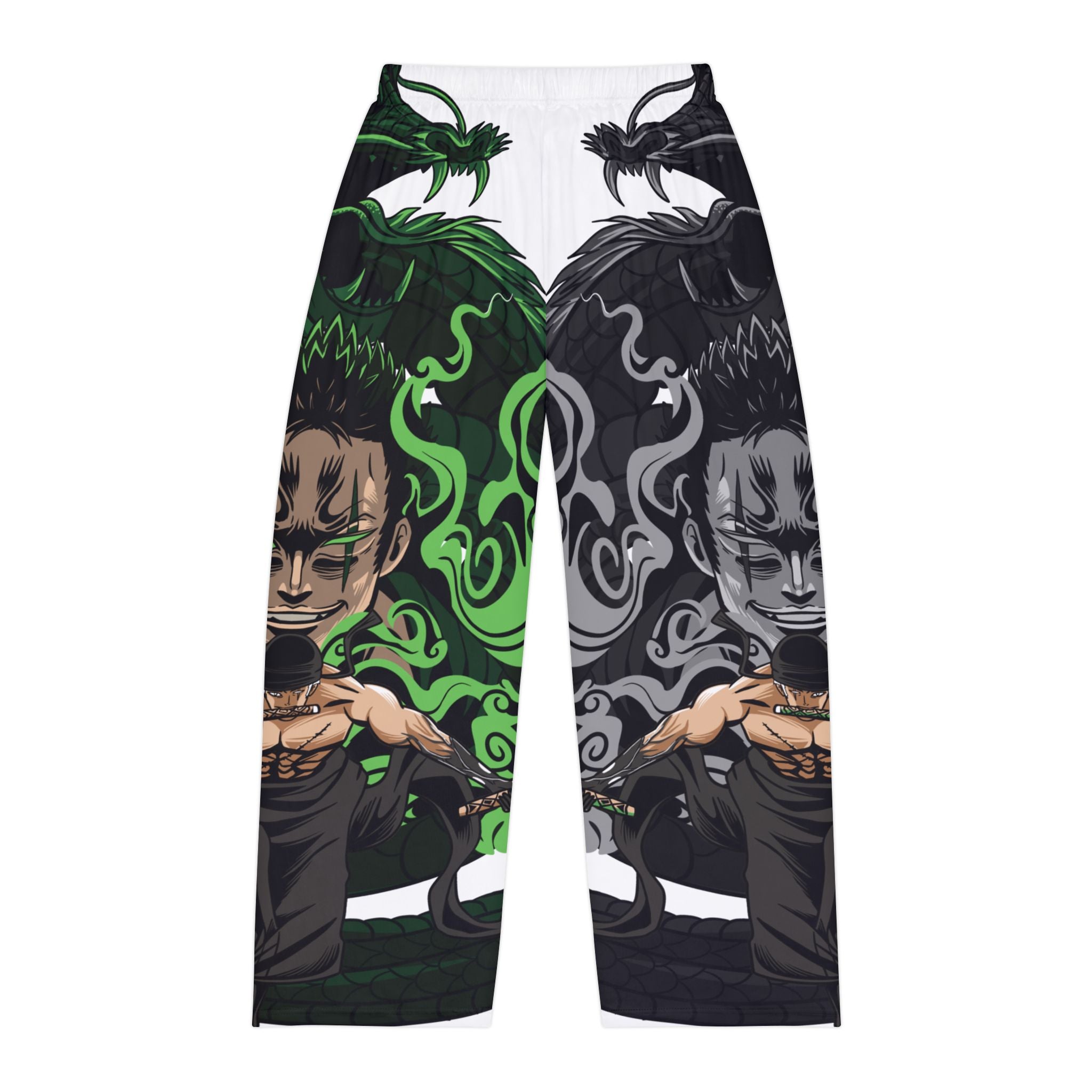 Dragon Spirit Zoro Pajama Pants — Green & Black Anime Lounge Trousers