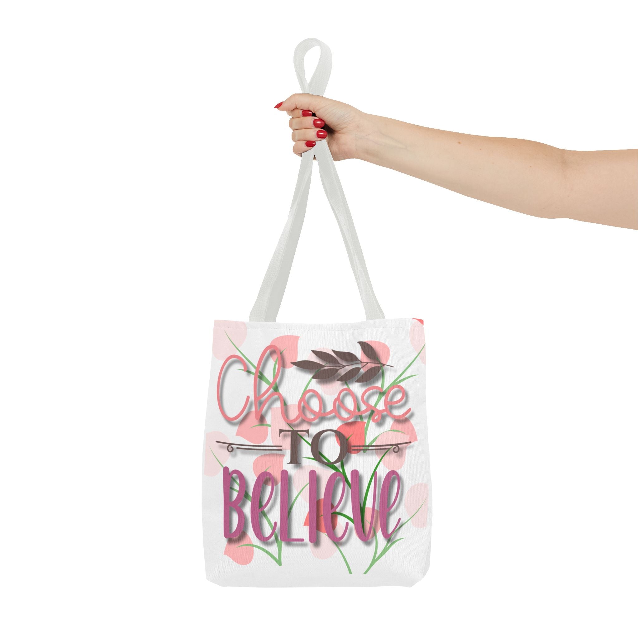Choose to Believe Floral Tote Bag — Inspirational Canvas Tote for Everyday Use