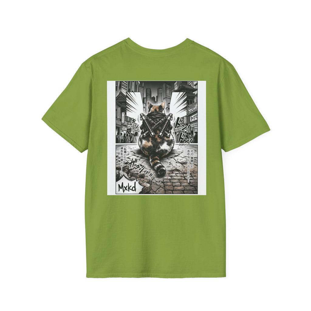 Cat Samurai T‑Shirt — Urban Noir Graphic Tee (Mxkd)