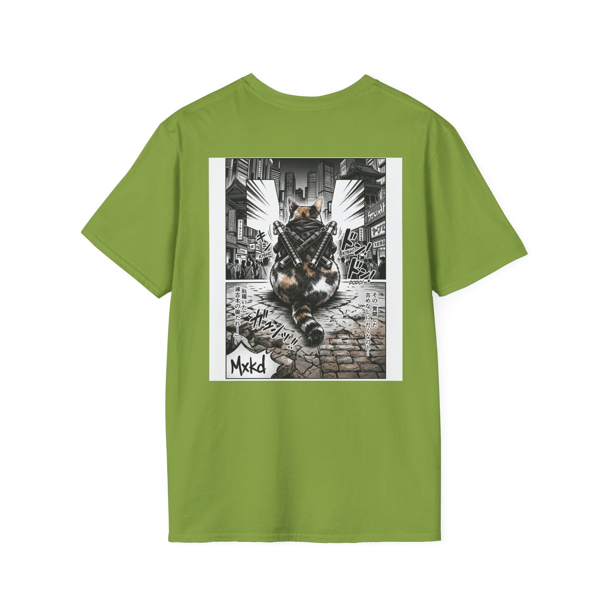 Cat Samurai T‑Shirt — Urban Noir Graphic Tee (Mxkd)