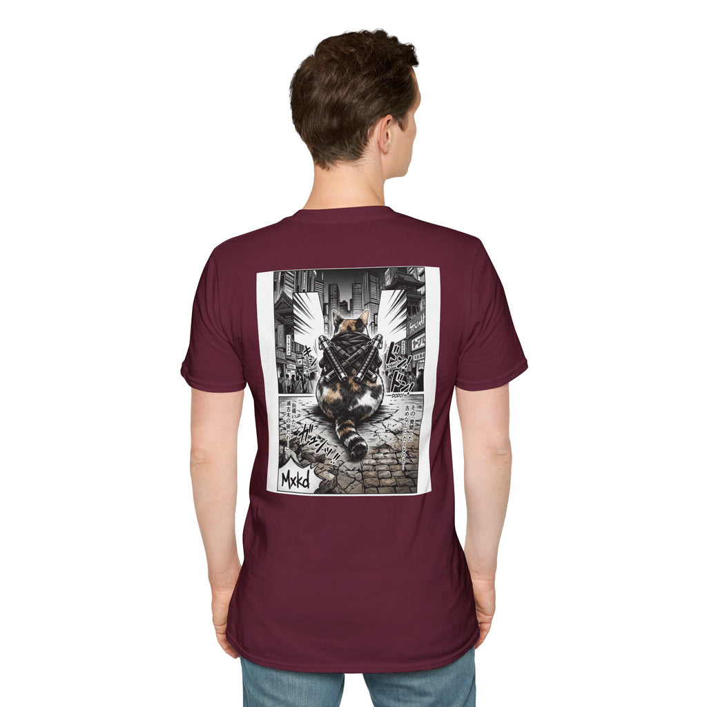 Cat Samurai T‑Shirt — Urban Noir Graphic Tee (Mxkd)