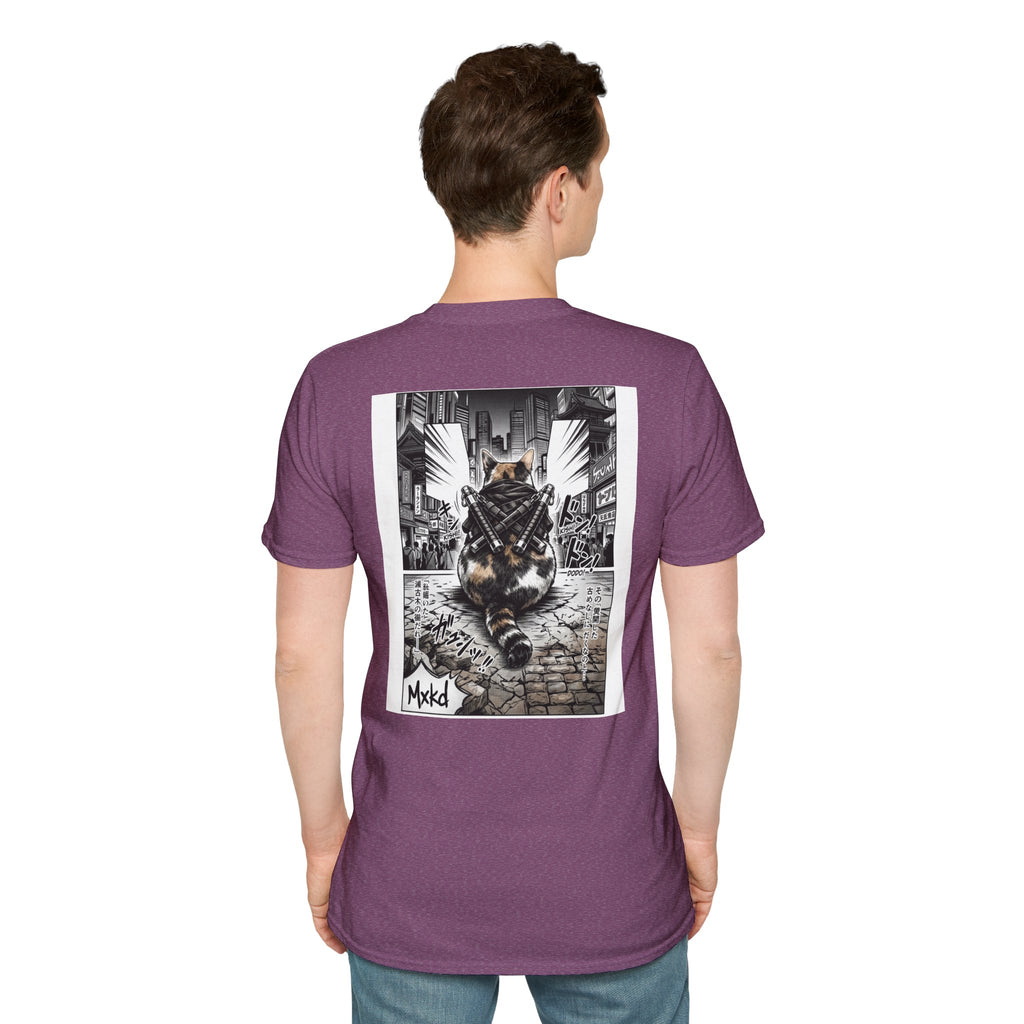 Cat Samurai T‑Shirt — Urban Noir Graphic Tee (Mxkd)