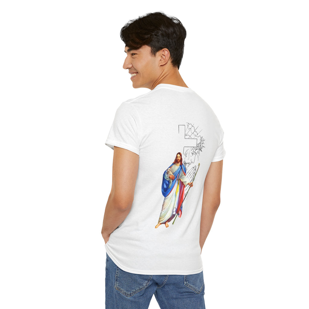 Christian Jesus Tee — Cute Chibi Front & Classic Back Religious T-Shirt