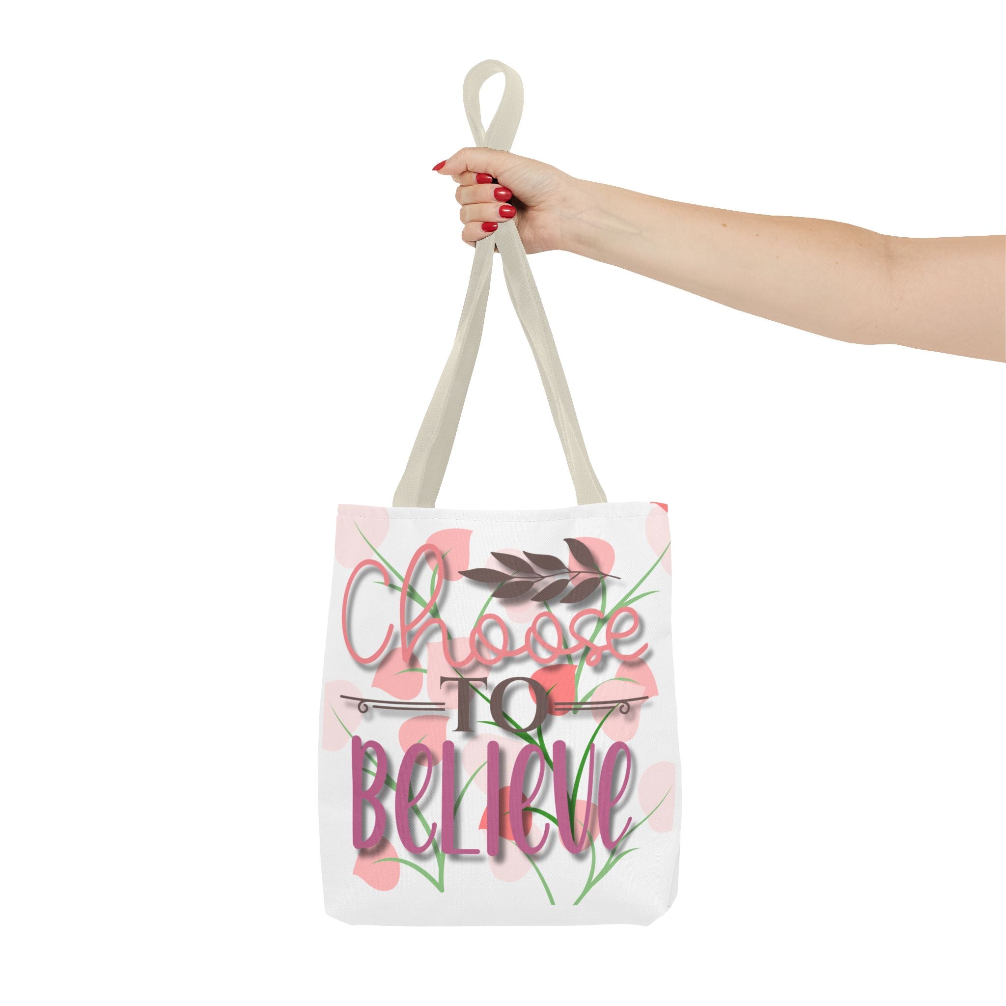 Choose to Believe Floral Tote Bag — Inspirational Canvas Tote for Everyday Use