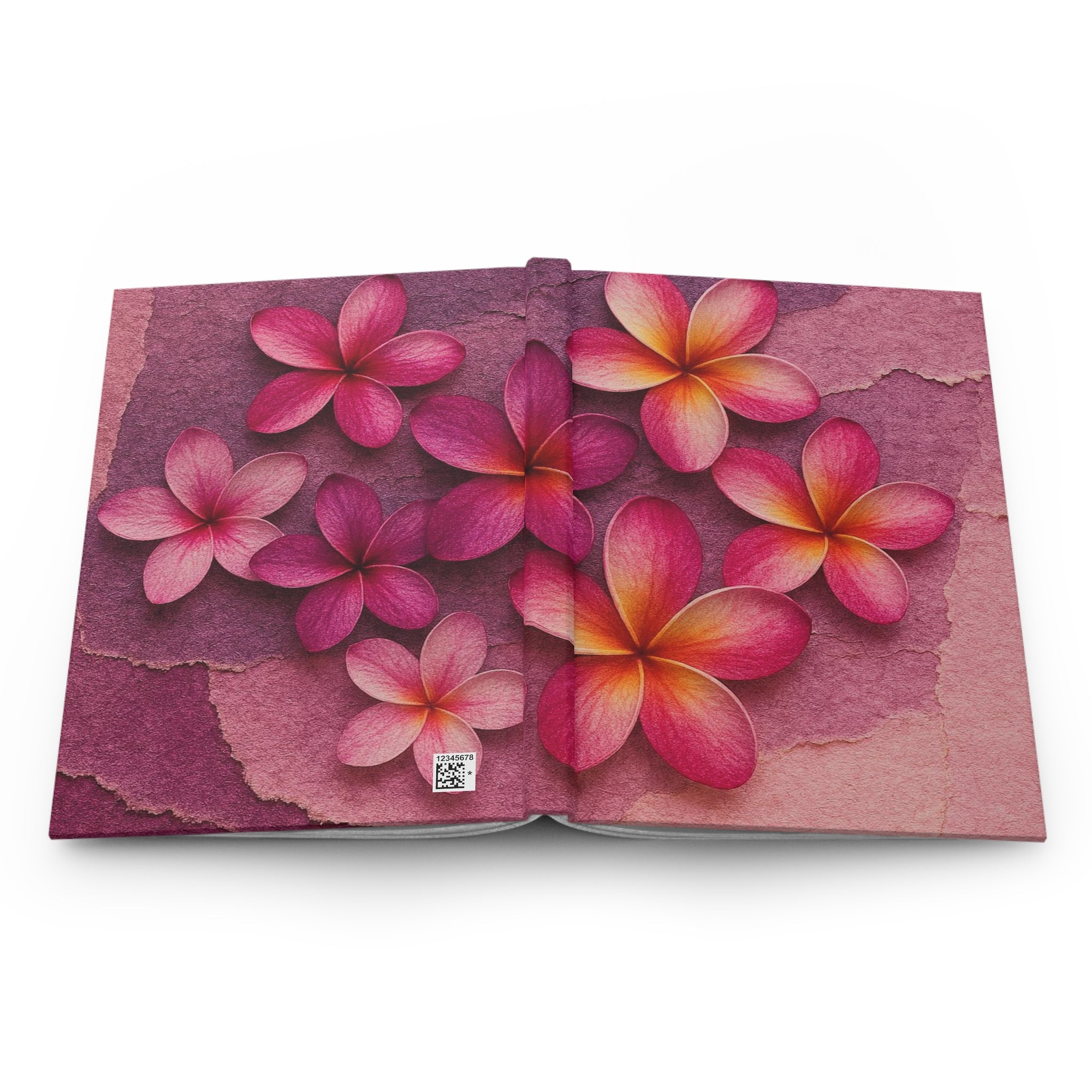 Plumeria Blossom Hardcover Journal — Pink Floral Notebook for Notes & Daily Reflection