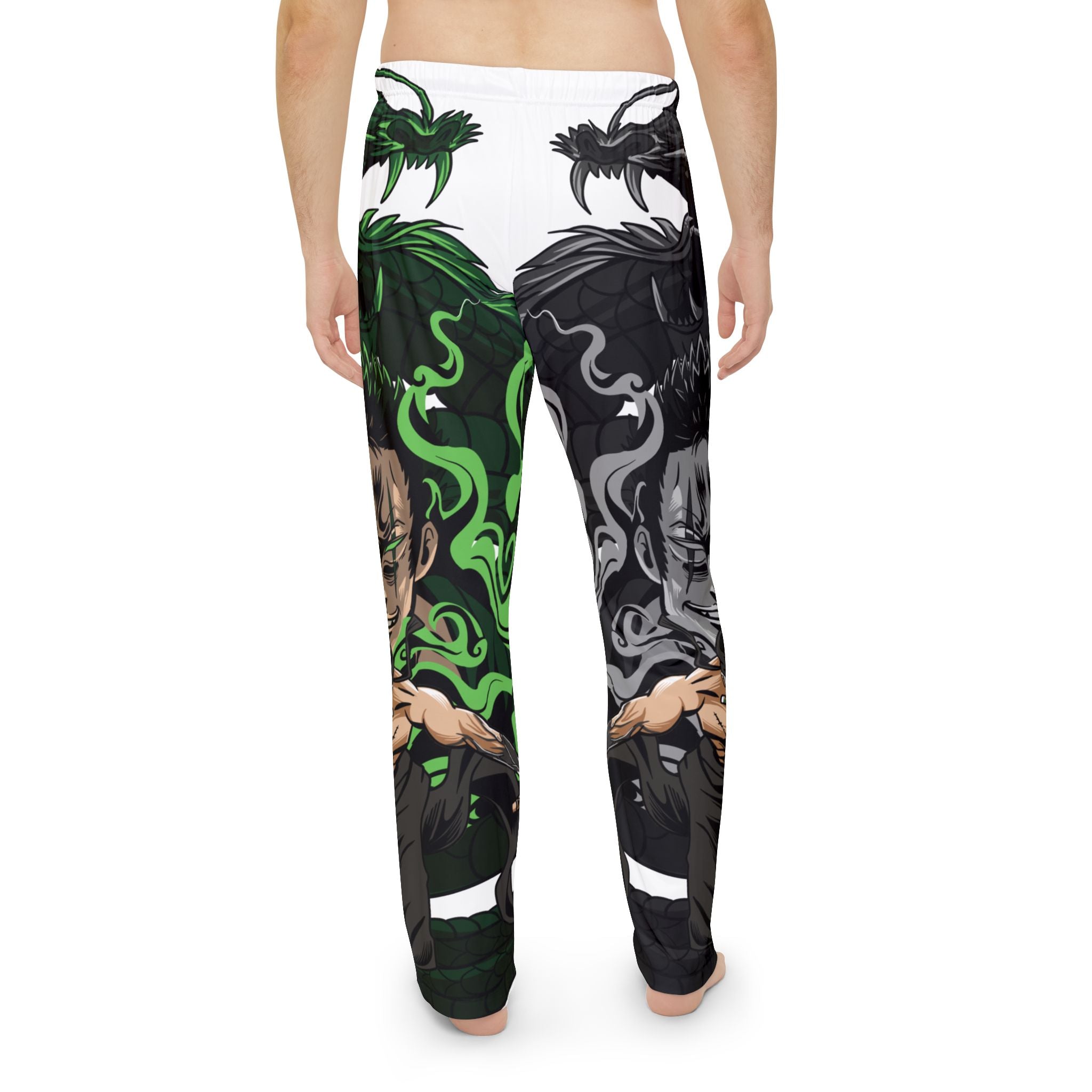 Dragon Spirit Zoro Pajama Pants — Green & Black Anime Lounge Trousers