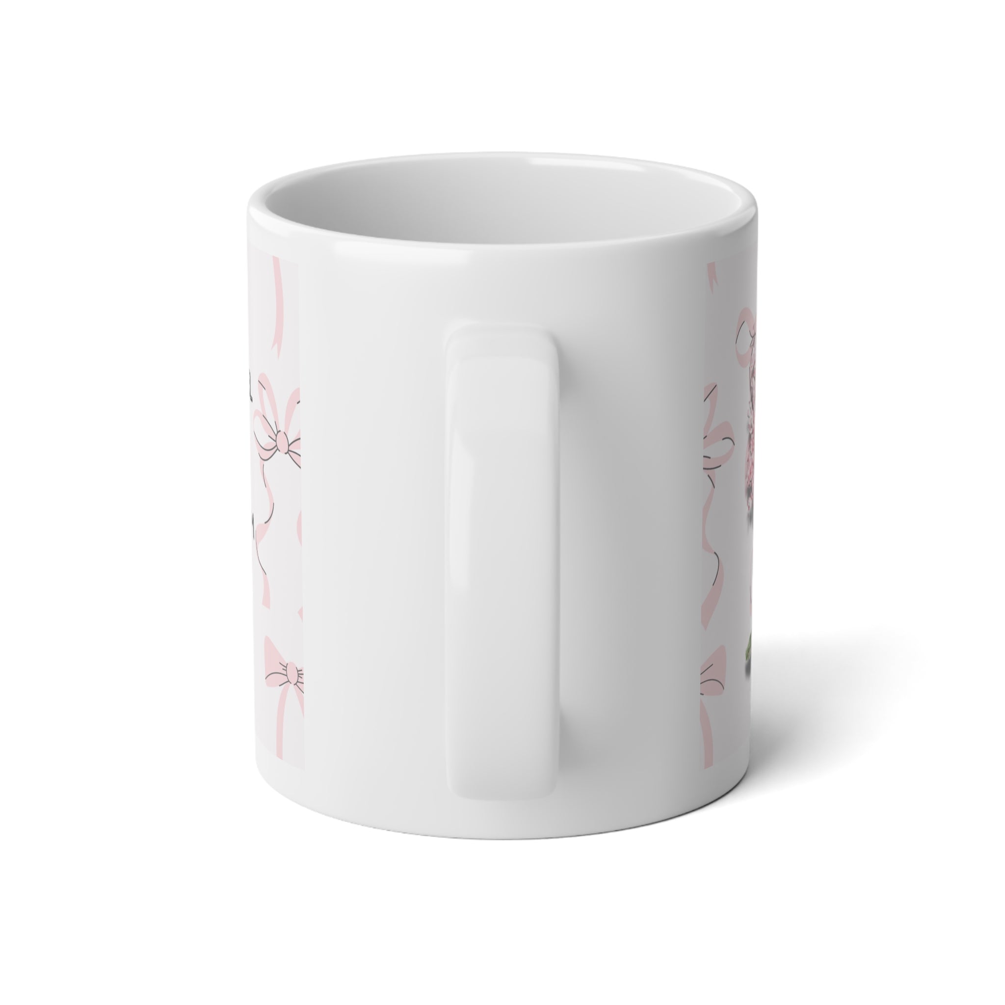 20oz Jumbo Mug - "I Read to Escape" Pink Ribbon Floral Book Lover Coffee Cup