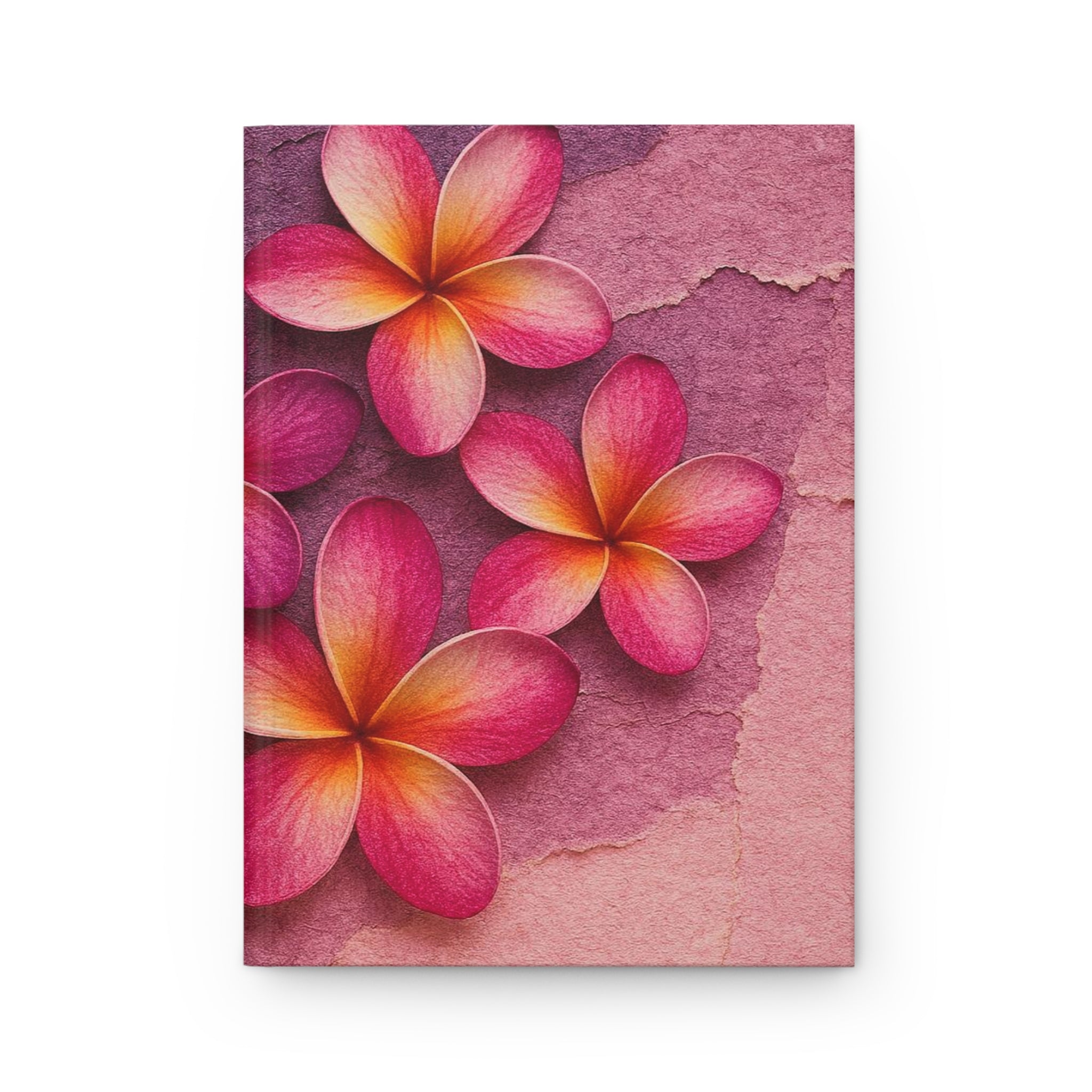 Plumeria Blossom Hardcover Journal — Pink Floral Notebook for Notes & Daily Reflection